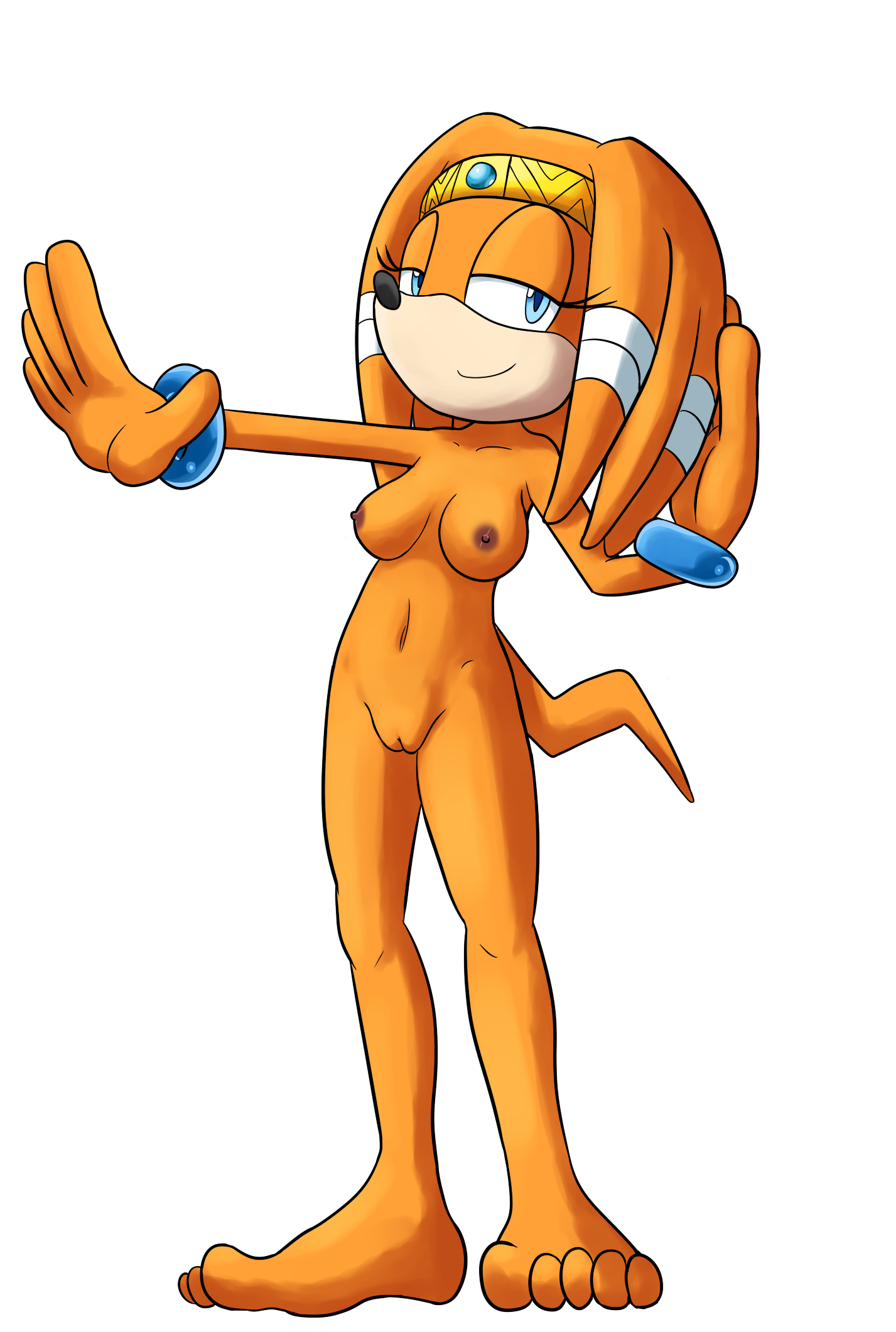 goshaag, tikal the echidna, sega, sonic (series), anthro, blue eyes, breast...