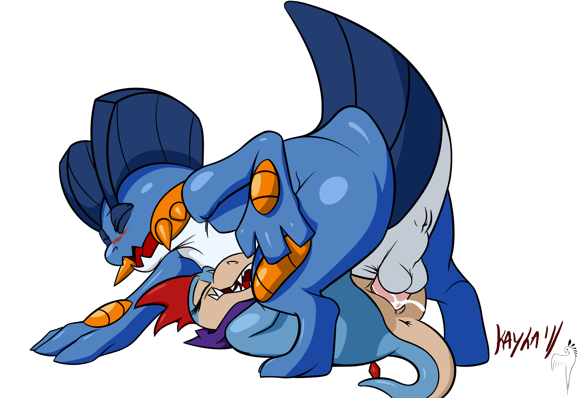 ...croconaw, swampert, nintendo, hi res, balls, blush, cum, erection, femal...