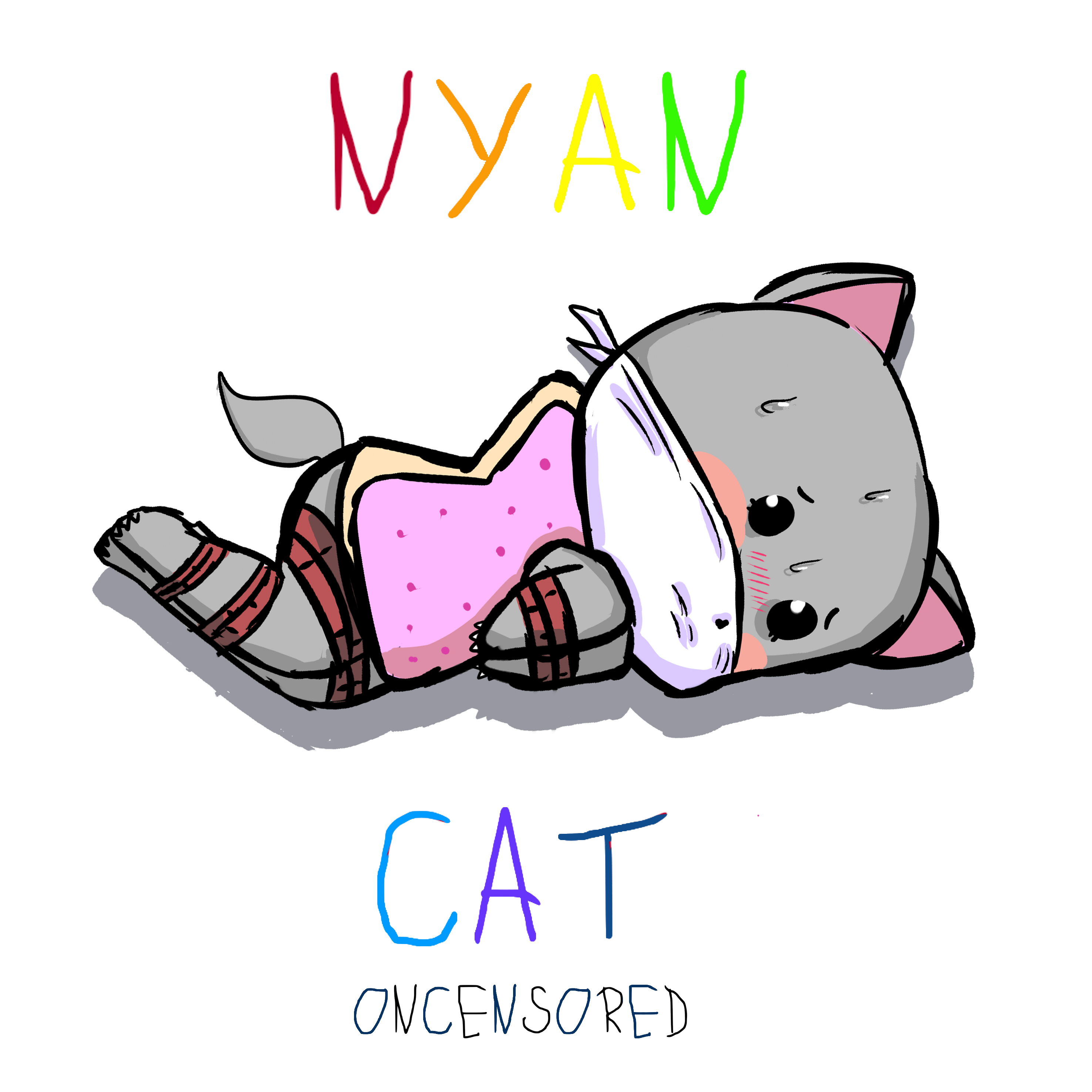 nyan cat, original, bondage, catgirl, feline, nyancat, oncensored, rope bondage, 
