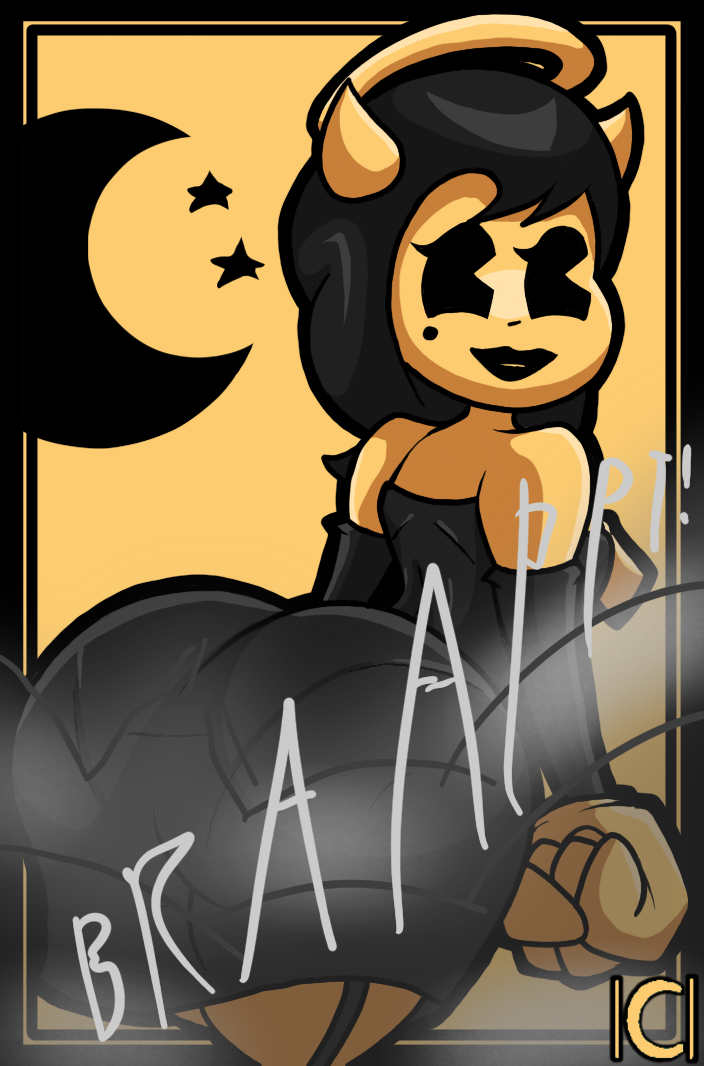 alice angel, bendy and the ink machine, text, 1girls, ass, big ass, big but...