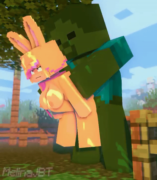 minecraft, animated, tagme, breasts, elena rabbit (melinajbt), giant, melin...