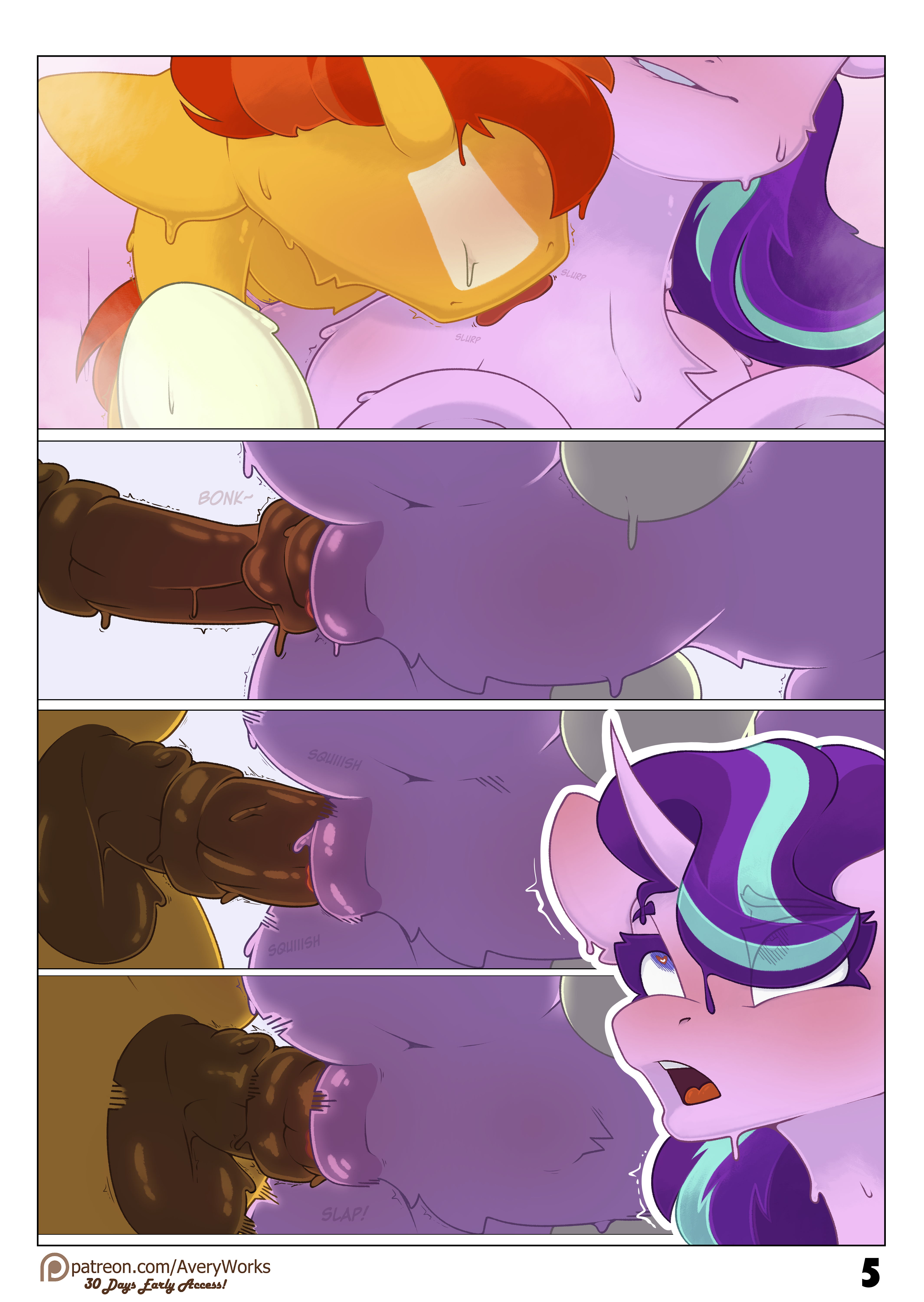 absurd_res animal_genitalia avery-valentine bodily_fluids digital_media_(artwork) duo equid equine erection female female_penetrated feral friendship_is_magic fur genital_fluids genitals hair hasbro hi_res horn horse licking male male/female male_penetrating male_penetrating_female mammal multicolored_hair my_little_pony mythological_creature mythological_equine mythology neck_lick penetration penile penile_penetration penis penis_in_vagina pony sex starlight_glimmer_(mlp) sunburst_(mlp) text tongue unicorn vaginal_penetration vulva