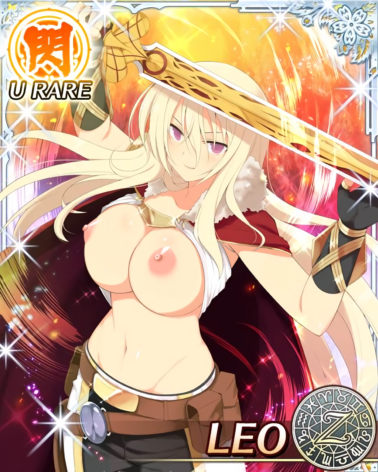 leo (senran kagura), senran kagura, photoshop, tagme, breasts outside, 