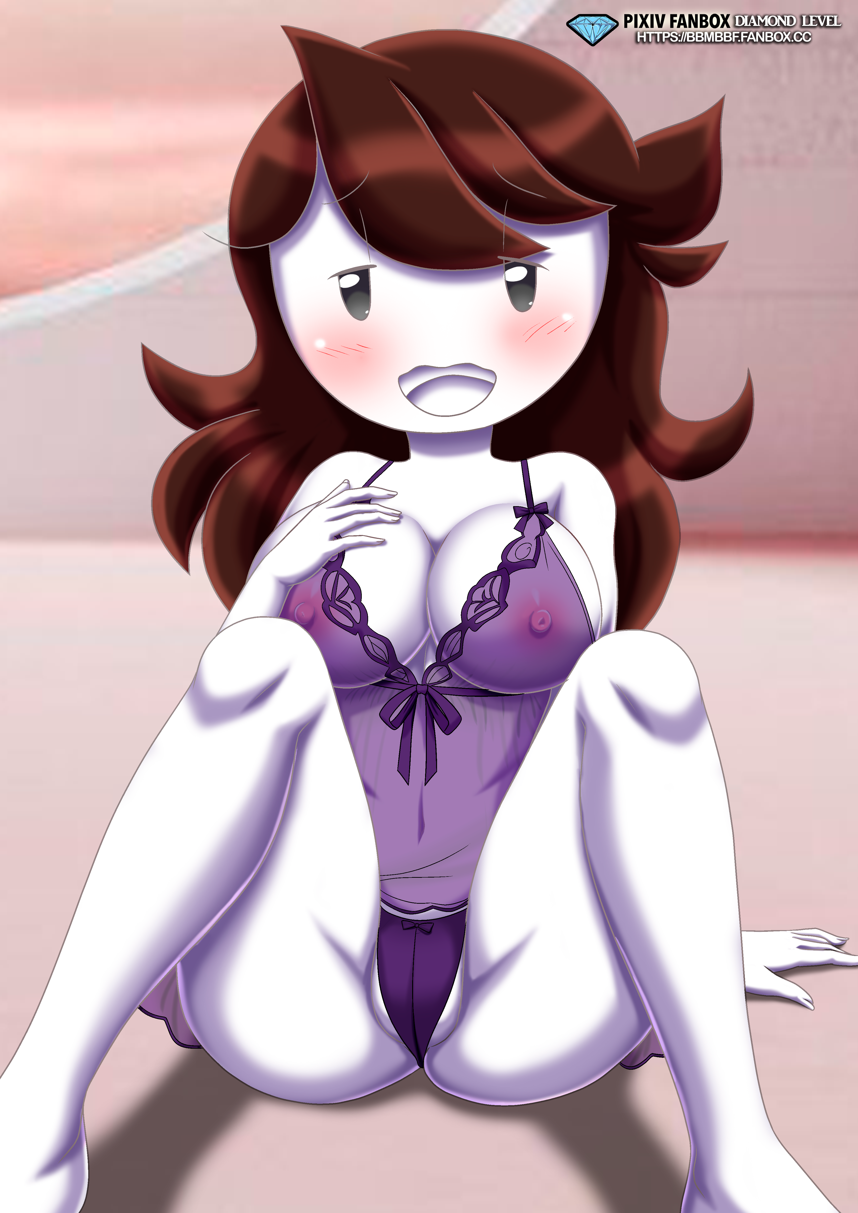 bbmbbf, palcomix, jaiden, jaiden animations, youtube, youtuber, absurd res, hi res, highres, 1girls, ass, blush, breasts, diamond level, female, female only, looking at viewer, nipples, open mouth, pietros secret club, solo, tongue, 