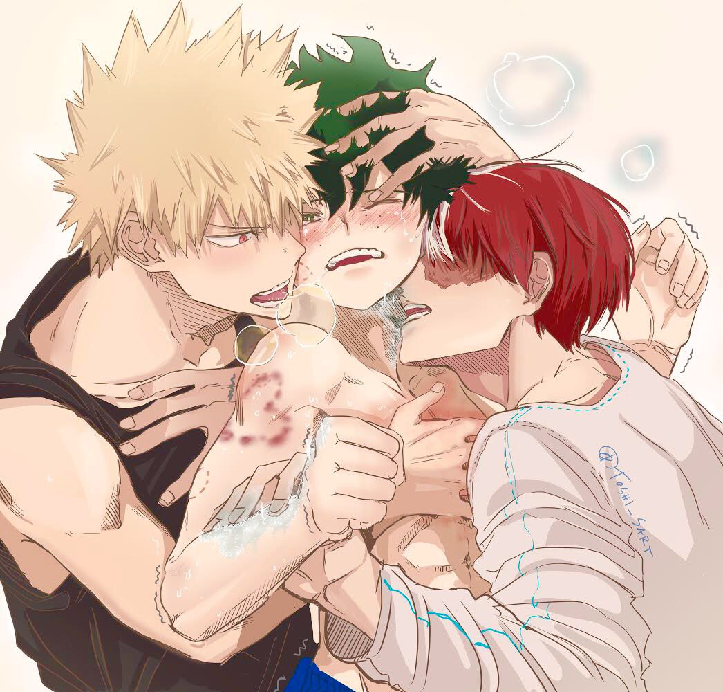 Deku x bakugou x todoroki porn