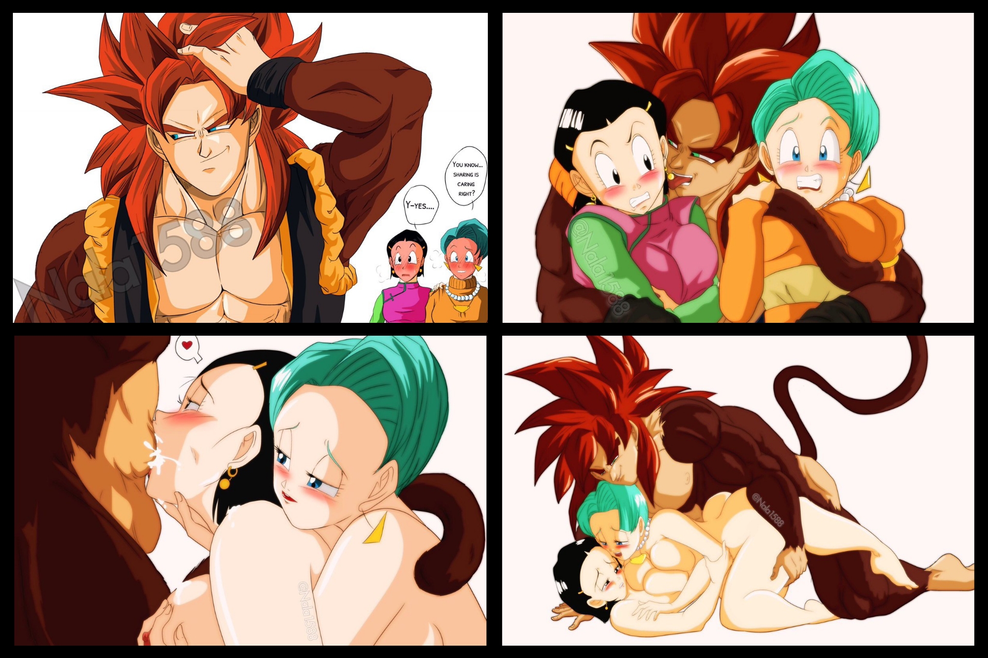 Rule34 - If it exists, there is porn of it / nala1588, bulma briefs,  chichi, gogeta, son goku, vegeta / 7422672