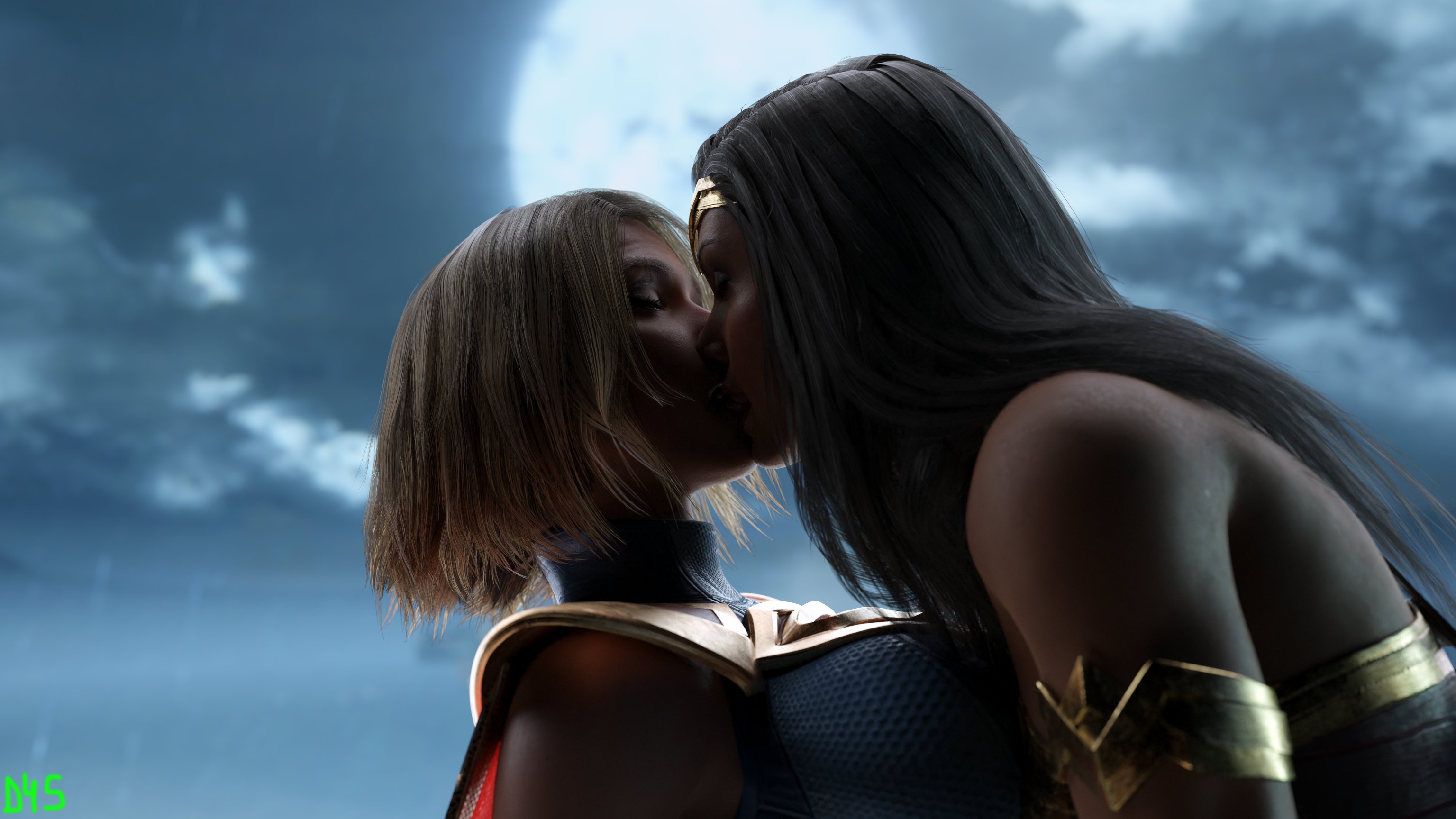 Wonder woman lesbian kiss