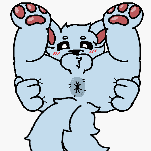 animated anthro anus anus_focus ass blush changed_(video_game) low_res male male/male mushroomwolf paws ruffle(character) solo spread_anus spread_butt spreading squid_dog_(changed)