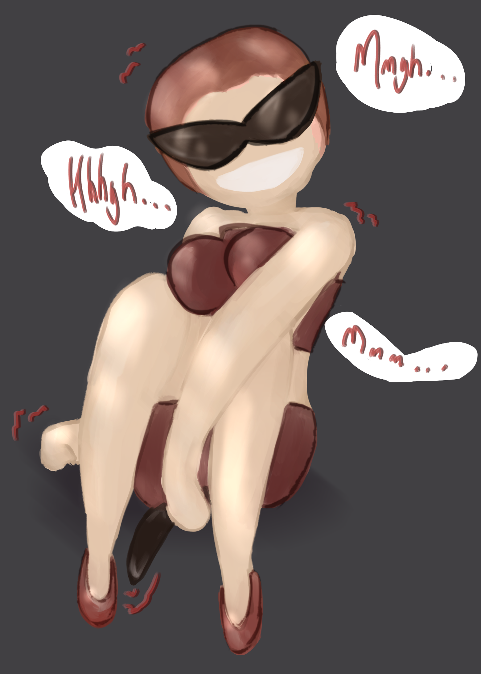 androgynous breasts female hypnoposting hypnosis inflatable knick_knack large_breasts latex living_latex living_sex_toy mascot mind_control permagrin permanent permanent_smile resisting rubber struggling sunglasses sunnification sunny_miami text text_bubble transformation