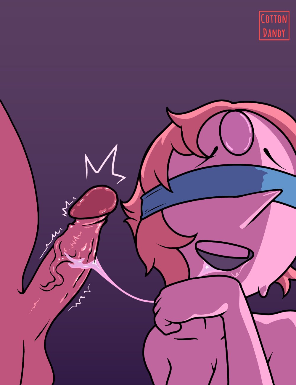 gem (species), pearl (steven universe), steven universe, 1boy, 1girls, after fellatio, blindfold, cottondandy, human, humanoid, 