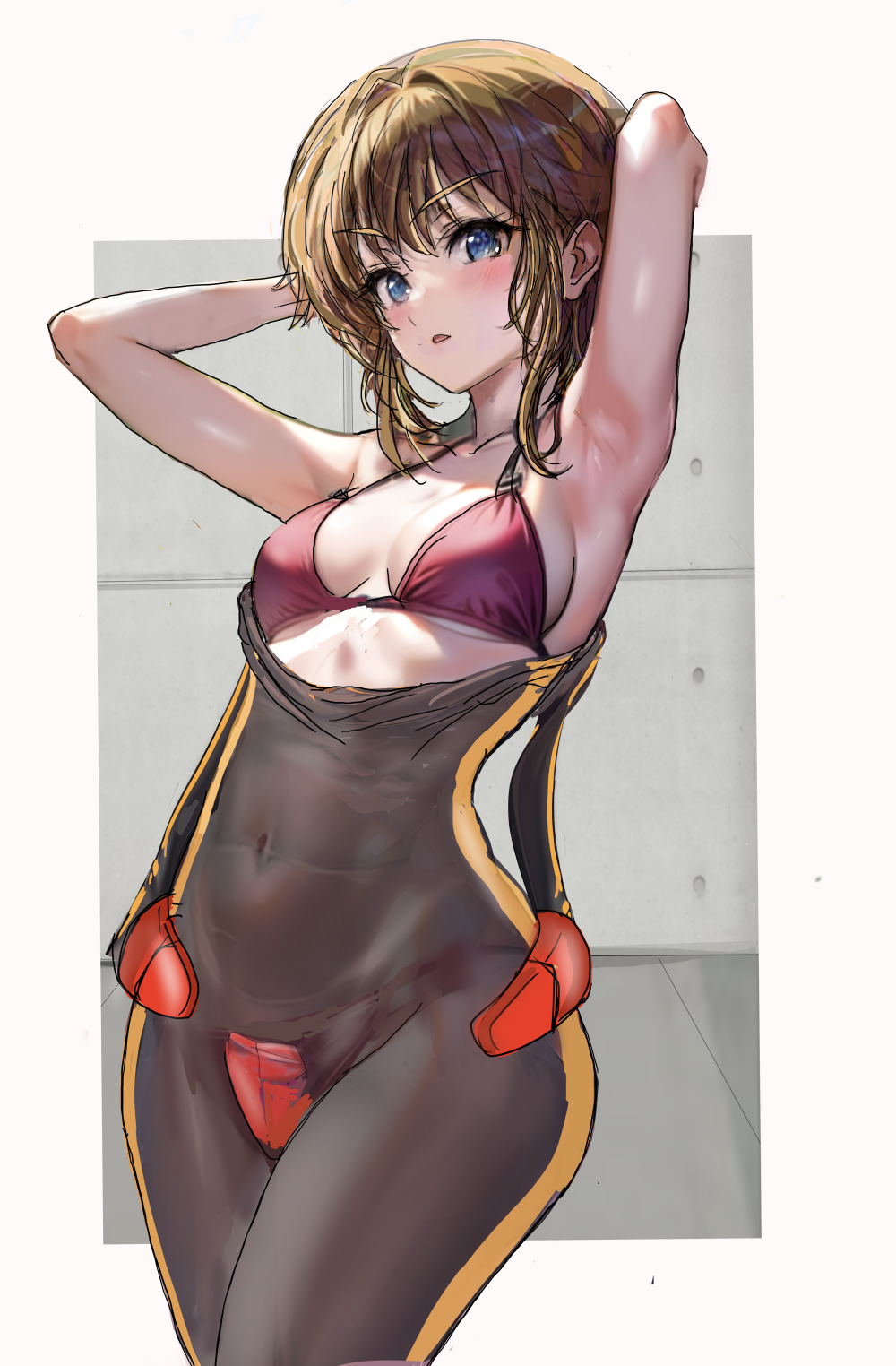 1girls armpit_crease armpit_fetish armpits arms_behind_head arms_up artist_request belly_button bikini bikini_top blue_eyes blush bodysuit bra breasts cameltoe cleavage curvaceous curves curvy curvy_body curvy_female curvy_figure curvy_hips female female_focus female_only ginger_hair gundam gundam_zz hi_res high_resolution highres hips hourglass_figure inner_sideboob light-skinned_female light_skin mobile_suit_gundam open_mouth orange_hair pale-skinned_female pale_skin parted_lips petite pink_bikini pink_bikini_top pink_bra pink_underwear pinup ple_two pussy sideboob small_breasts solo solo_female solo_focus sweat sweating sweaty sweaty_body teenage_female teenager tight_clothes tight_clothing underwear very_high_resolution wide_hips