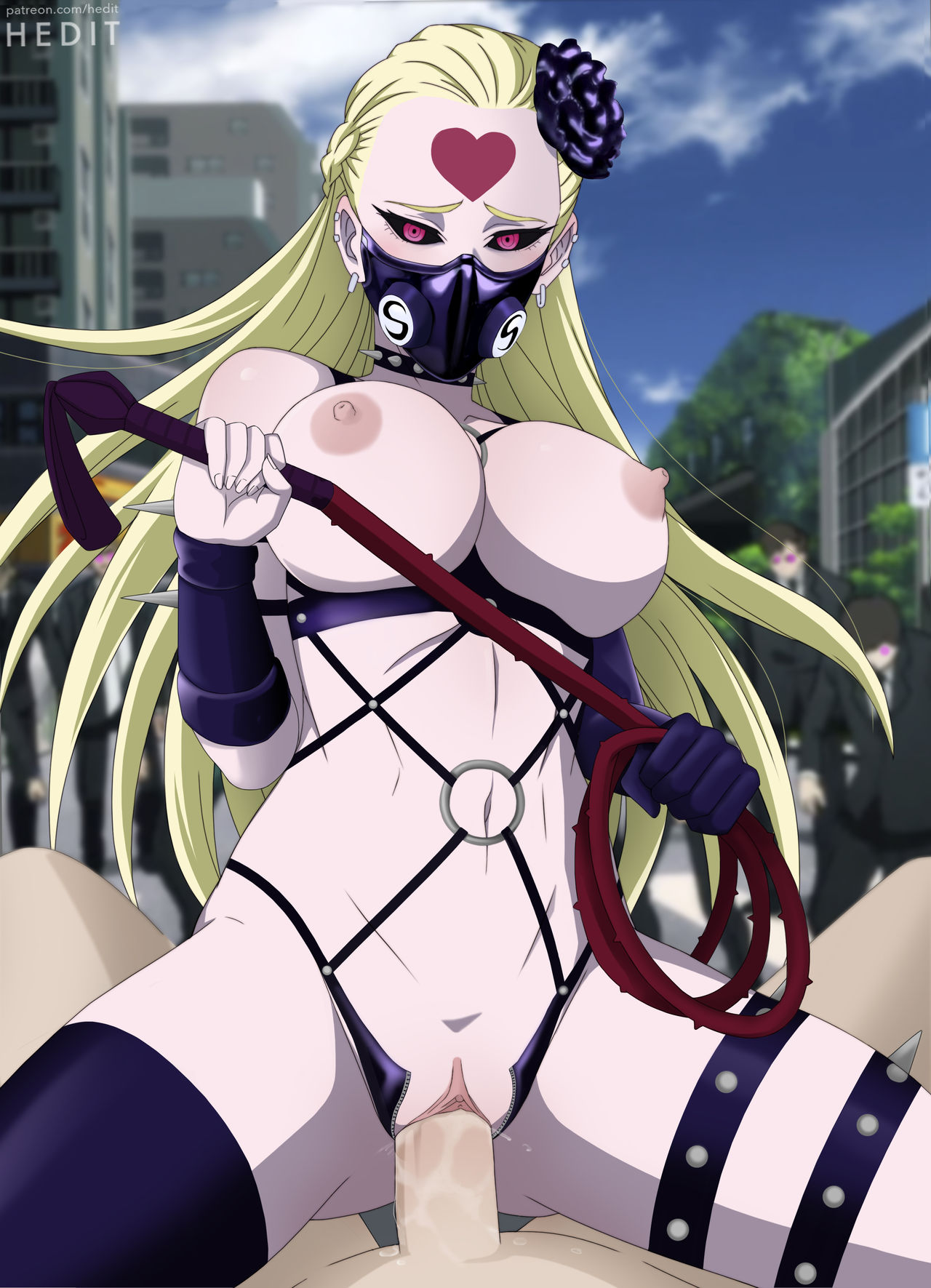 kaijin hime do-s, one-punch man, big breasts, cowgirl position, hedit, look...