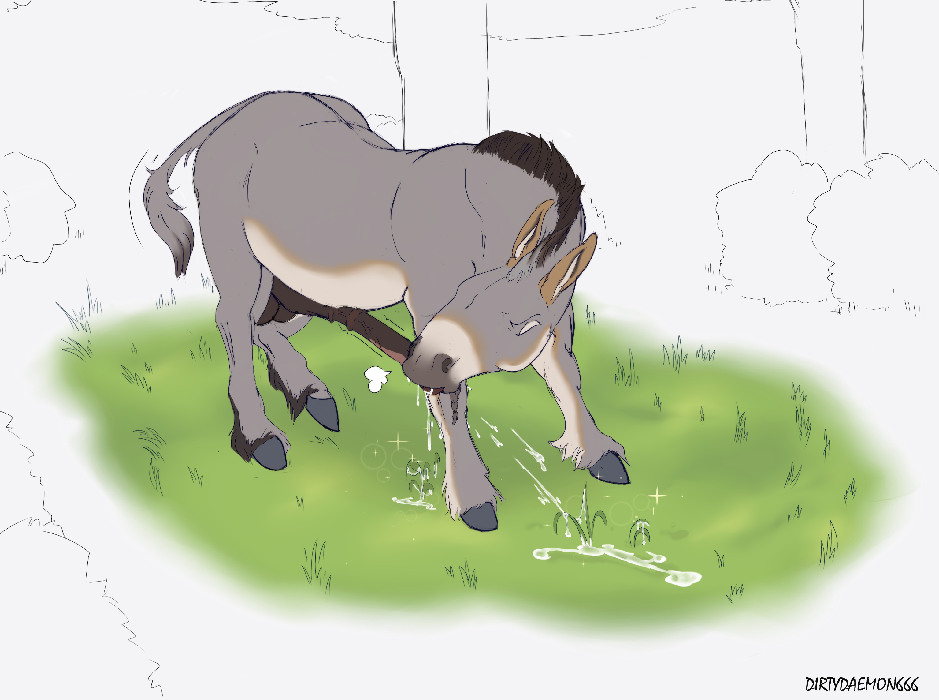 Donkey masturbates