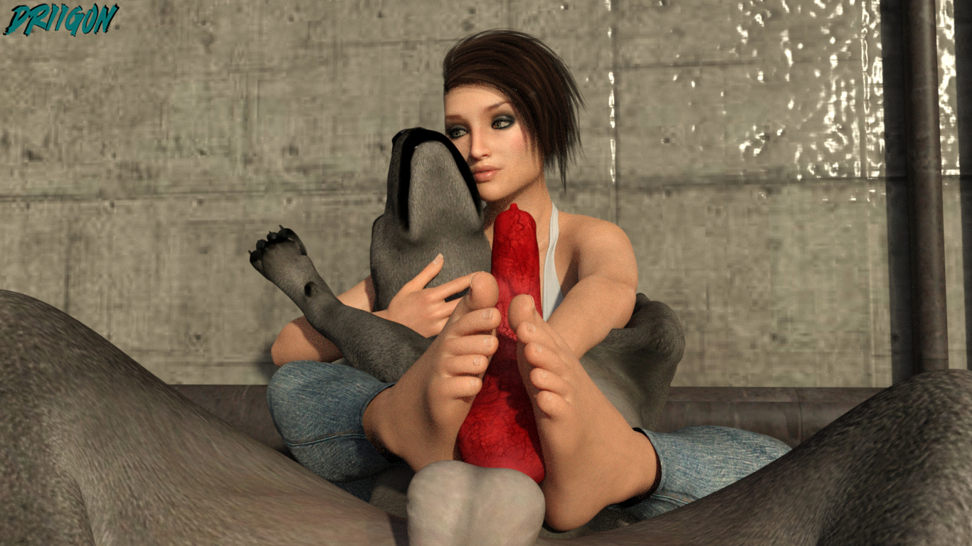 Beastiality footjob