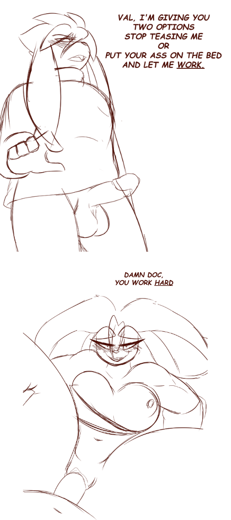 anthro balls big_balls big_breasts big_penis breasts cleavage dd_(dewwydartz) dewwydarts dewwydartz female furry huge_breasts huge_cock lopunny male nipples penis pokemon pokemon_(species) pokephilia pussy raboot sex sketch tagme thick_thighs val_(dewwydartz) wide_hips