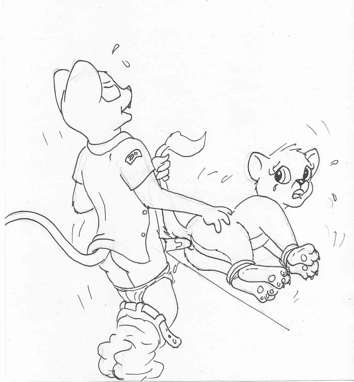 mike sherman, snus, anal, bondage, bound, feline, female, lion, male, mammal, mouse, penis, rodent, straight, 