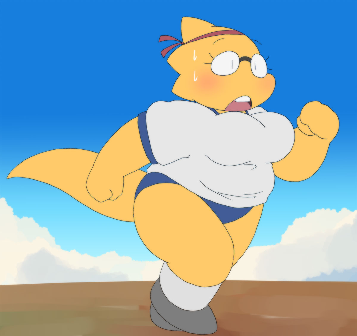 artist request, alphys, undertale, tagme, big breasts, chubby, clothed, exe...