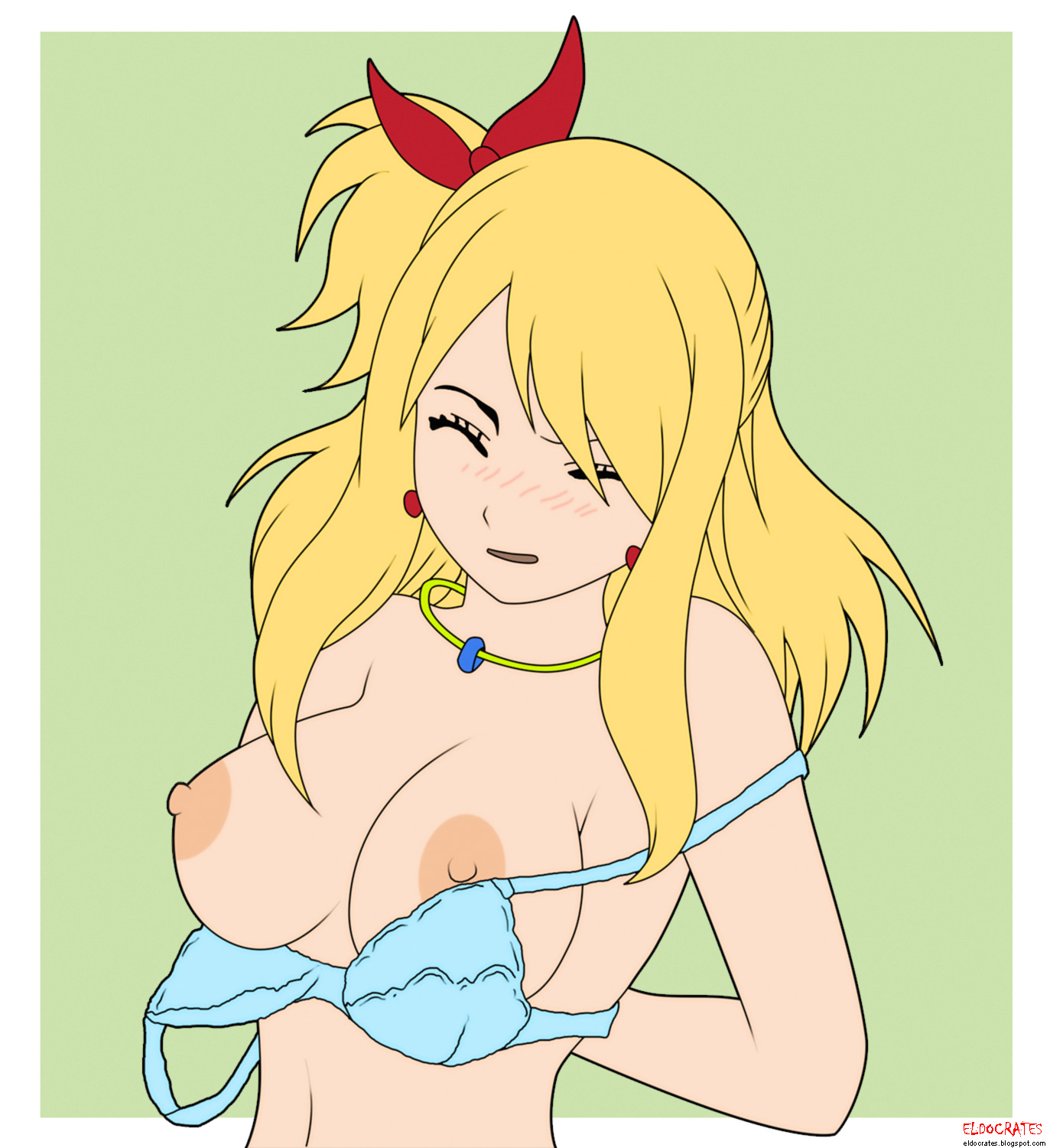 lucy heartfilia, fairy tail, tagme, bra, topless.