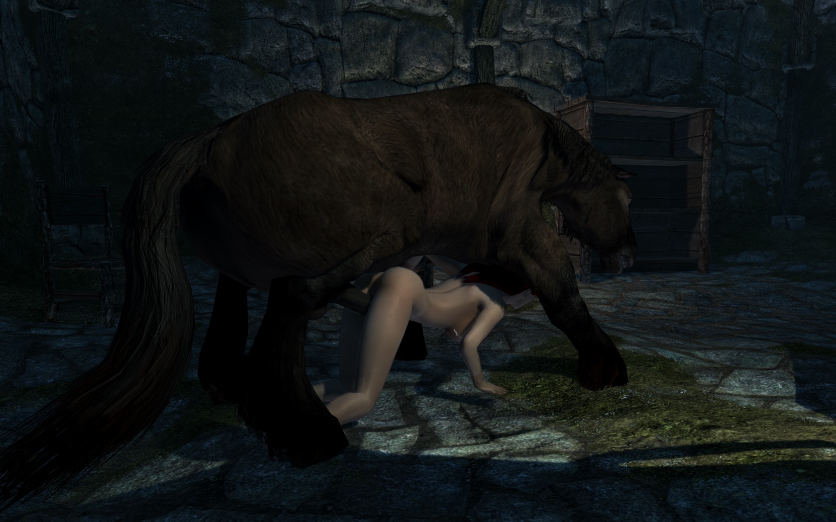 Skyrim horse threesome lovers lab