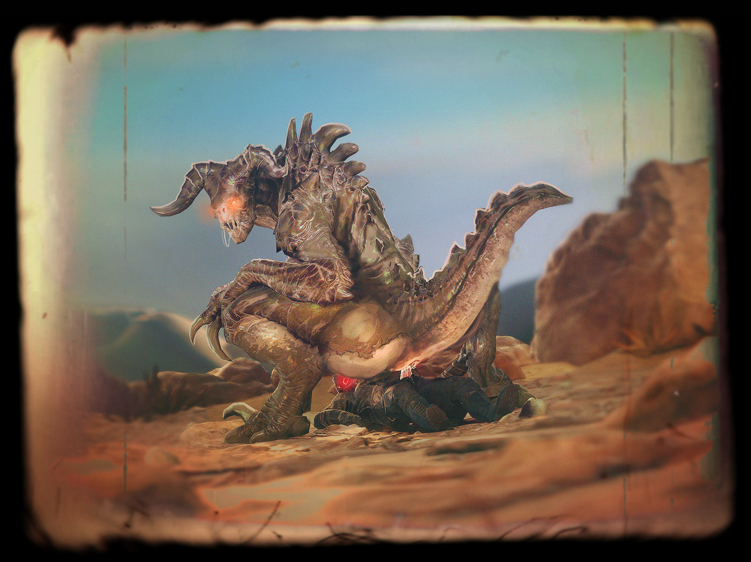 deathclaw, bethesda softworks, fallout, 3d (artwork), digital media (artwork), source filmmaker, anthro, anthro penetrated, armor, biped, bodily fluids, clothed, clothing, cowgirl position, cum, cum in pussy, cum inside, duo, erection, female, female on top, female penetrated, from front position, genital fluids, genitals, headgear, helmet, human, human on anthro, human penetrating, human penetrating anthro, humanoid, interspecies, larger female, larger penetrated, lying, male, male/female, male on bottom, male penetrating, male penetrating female, mammal, nhornissa, on back, on bottom, on top, open mouth, penetration, penile, penile penetration, penis, penis in pussy, pussy, raised tail, saliva, scales, scalie, sex, size difference, smaller male, teeth, vaginal penetration, video games, 