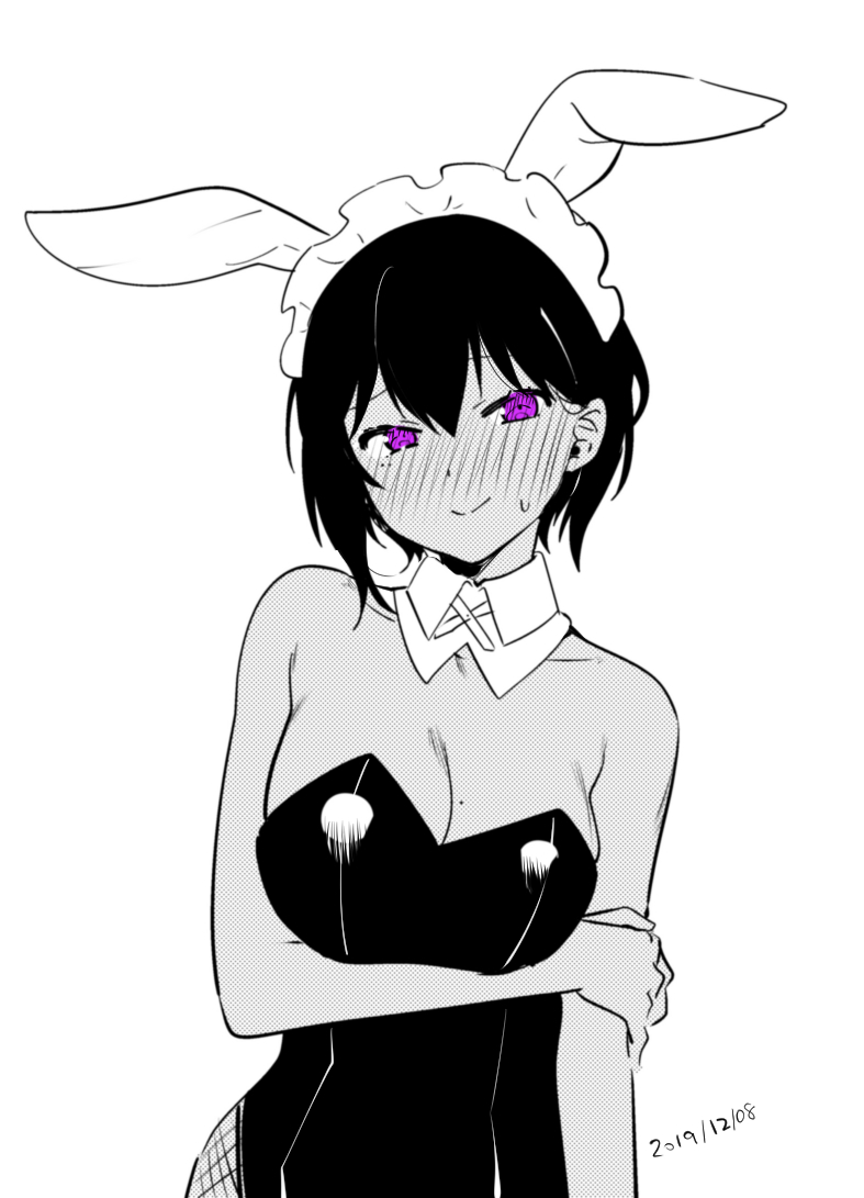 big breasts, blush, bunny ears, bunnysuit, konbu wakame, lilith (saikin yatotta maid ga ayashii), maid headdress, saikin yatotta maid ga ayashii, 