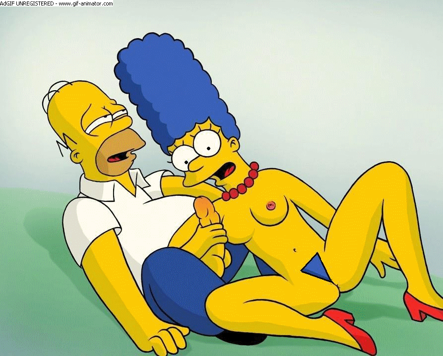 homer simpson, marge simpson, the simpsons, animated, color, tagme, breasts...