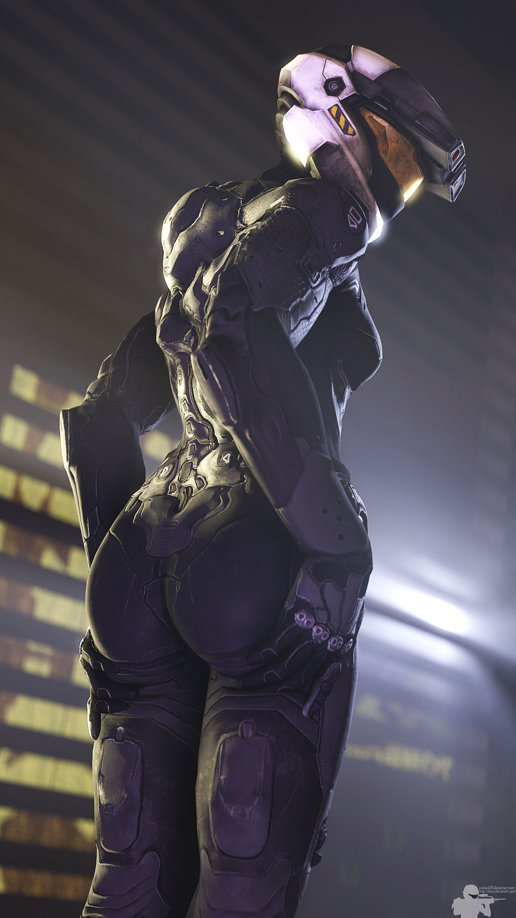 rookie425, spartan (halo), halo (series), 1girls, armor, dat ass, female, f...