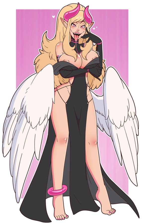 wrenzephyr2, 1female, 1girls, anaita (oc), big breasts, bimbo, bimbo body, bimbo lip, bimbo lips, bimbofication, bimbofied, breasts, female, female focus, female only, long hair, long sleeves, long tongue, 