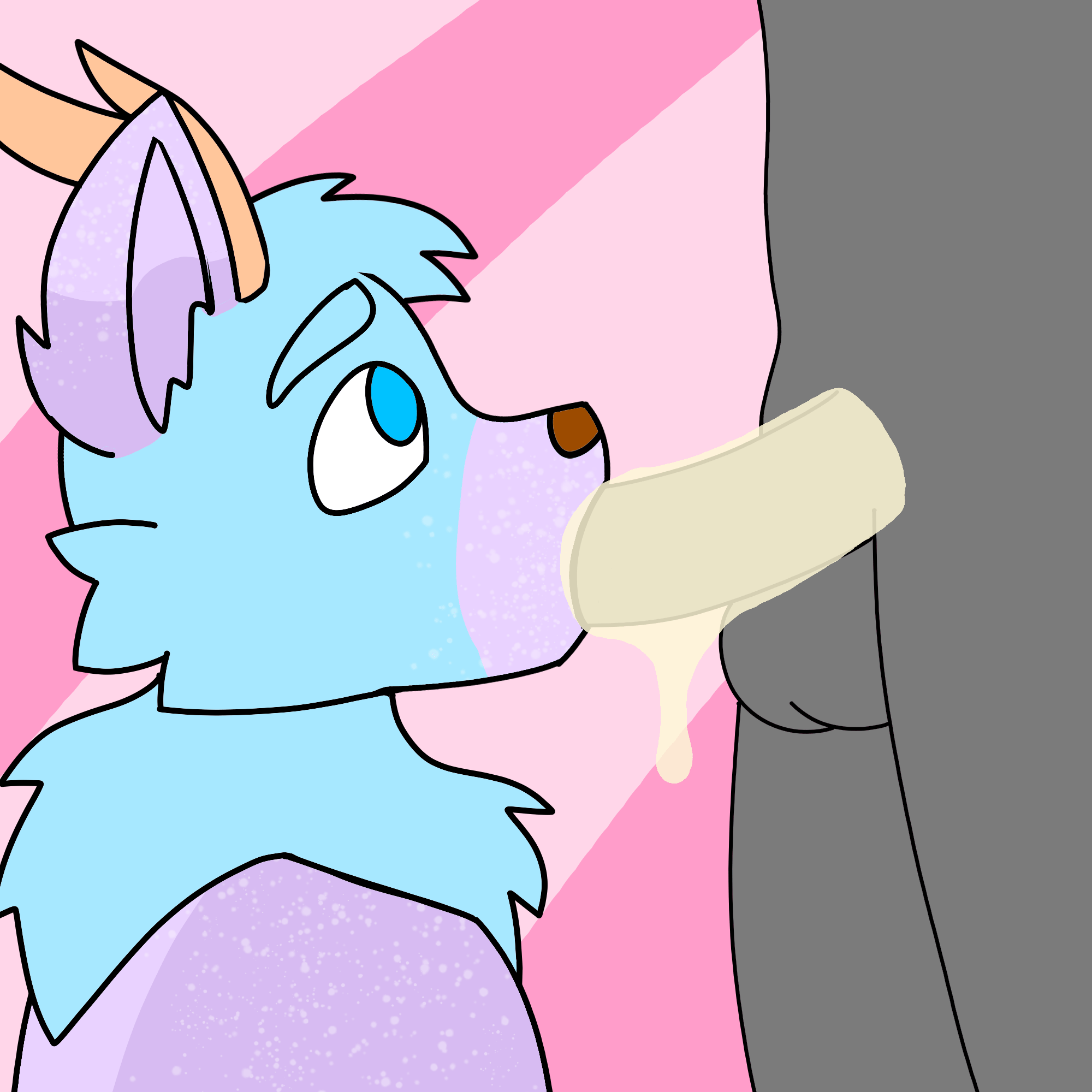 animated anthro balls blue_body blue_eyes blue_fur bodily_fluids brown_nose comet_pal cum cum_from_mouth cum_from_nose cum_from_penis cum_in_mouth cum_in_nose cum_inside cum_on_balls deepthroat deer duo ejaculation fellatio fur genital_fluids genitals glitter hi_res horn male male/male mammal markings oral oral_penetration penetration penile penis pink_body pink_fur pink_markings purple_body purple_fur purple_markings sex snarrl sparkles speckled speckled_fur speckles submissive submissive_male tan_horn ych_(character) ych_(your_cock_is_here)