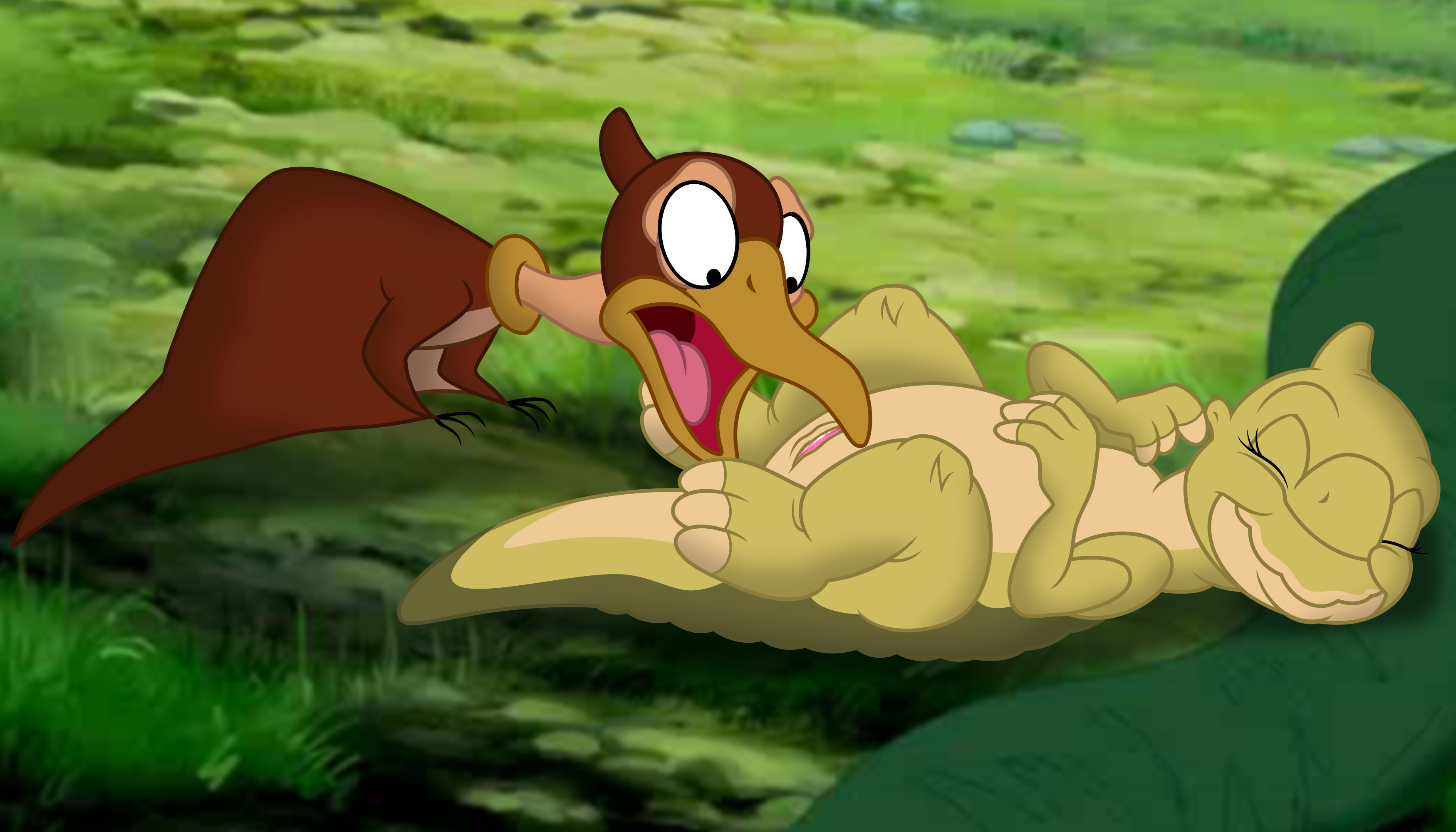 ducky, petrie, the land before time, dinosaur, female, findingdeb, licking,...