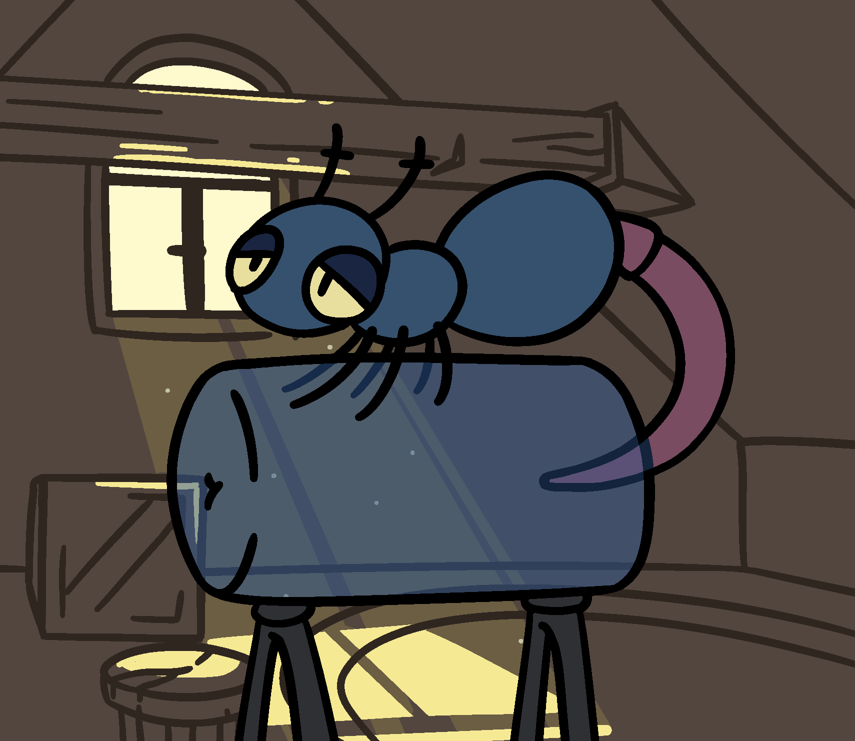 6_legs aliasing animated ant antennae_(anatomy) arthropod arthropod_abdomen arthropod_abdomen_genitalia arthropod_abdomen_penis attic big_penis blue_body breeding_mount breeding_mount_use crate digital_media_(artwork) dust feral furniture gandergeist genitals hi_res huge_cock hymenopteran hyper hyper_genitalia hyper_penis insects light light_beam long_penis loop male multi_leg multi_limb penis rug sex_toy_penetration shadowed_eyes solo stool sunbeam sunlight tapering_penis window yellow_eyes