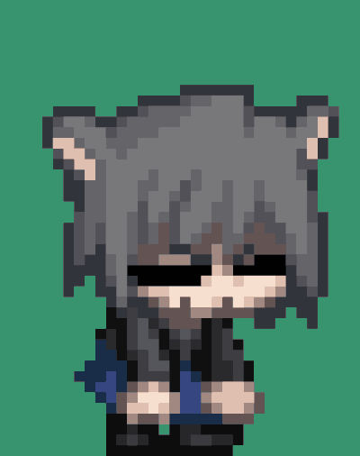 :3 accurate_art_style animated black_topwear blushing blushing_female cat_boy catboy closed_eyes crossdressing female femboy floating_heart grey_hair loop looping_animation m.u.g.e.n male male_focus male_only melty_blood neco-arc_chaos neco_spirit on_model penis pixel_animation pixel_art powpink09 skirt skirt_lift skirt_up submissive submissive_male tease teasing teasing_viewer toony toony_male type-moon