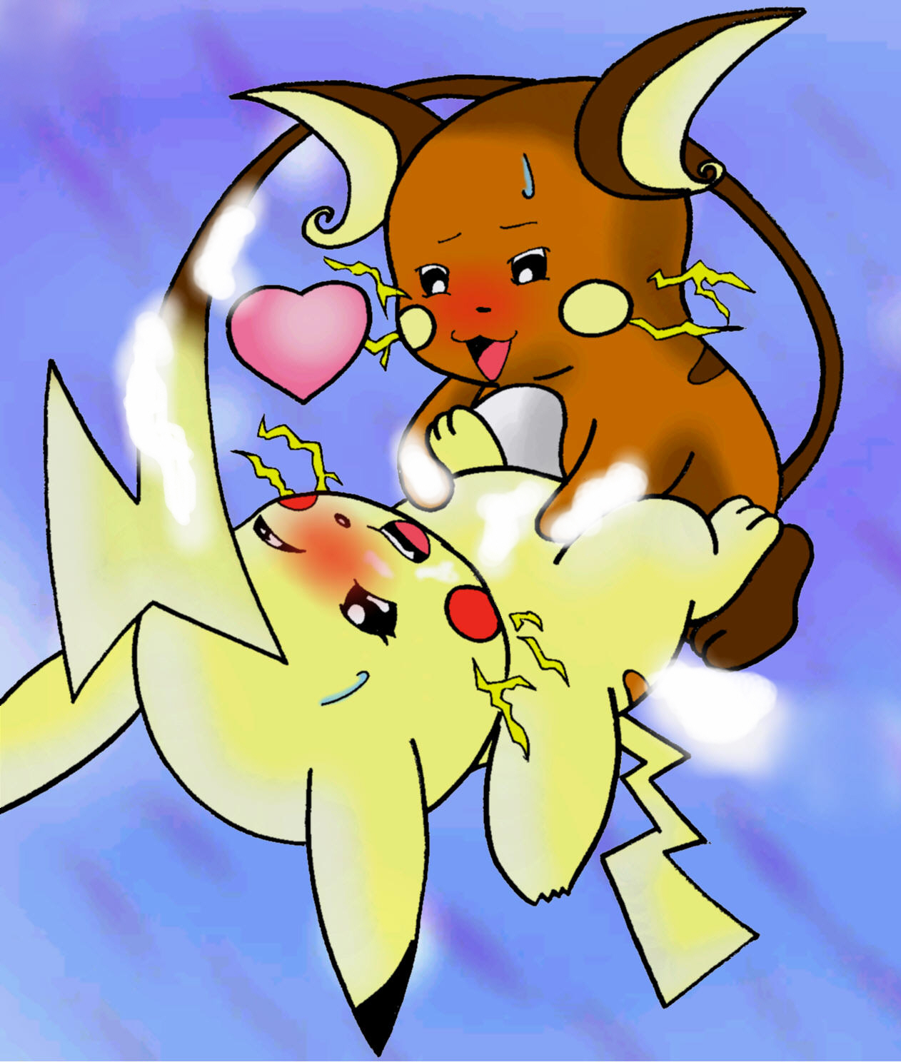 shadowlink350, <b>pikachu</b>, raichu, nintendo, color, buggery, furry, heart, int...