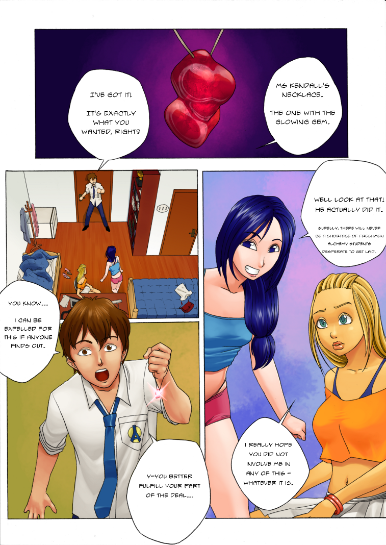 eucalipto, comic, 1boy, 2girls, female, male, 