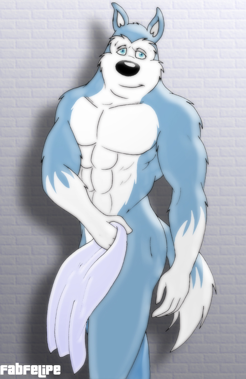 fabfelipe, exile, road rovers, tagme, abs, anthro, canine, dog, fur, looking aside, male, male only, mammal, nude, solo, standing, tail, 