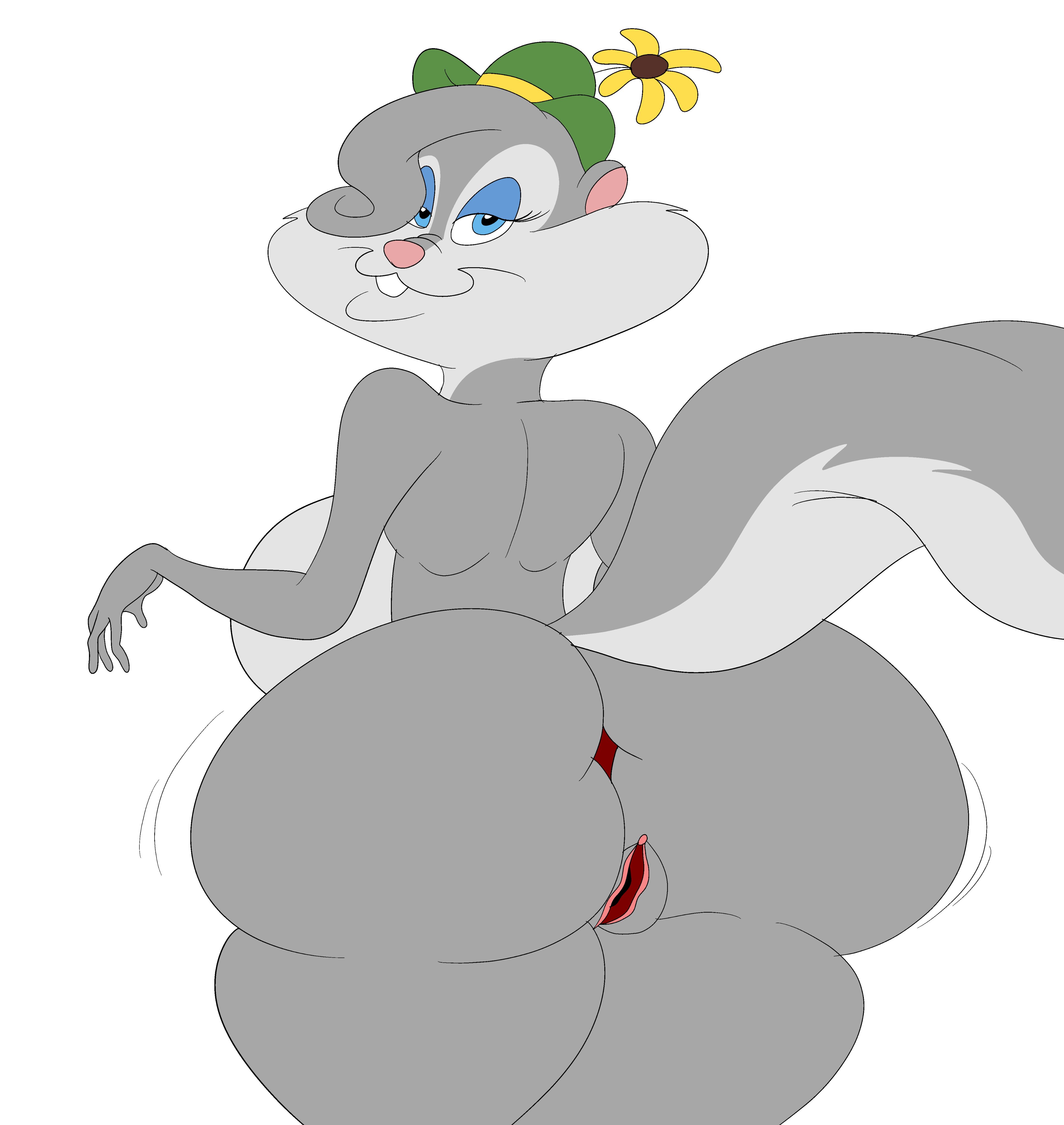 Squirrel shakes tail