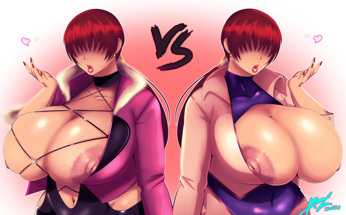bittercream, shermie, snk, the king of fighters, tagme, busty, hair over ey...