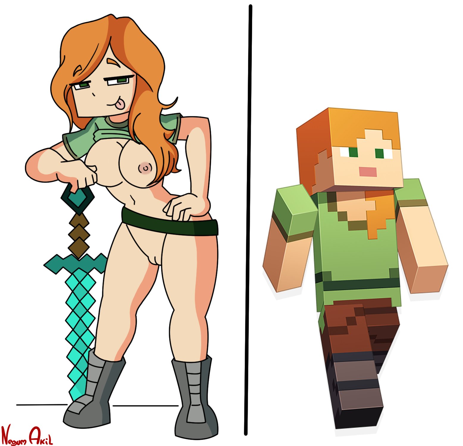 Alex from minecraft naked