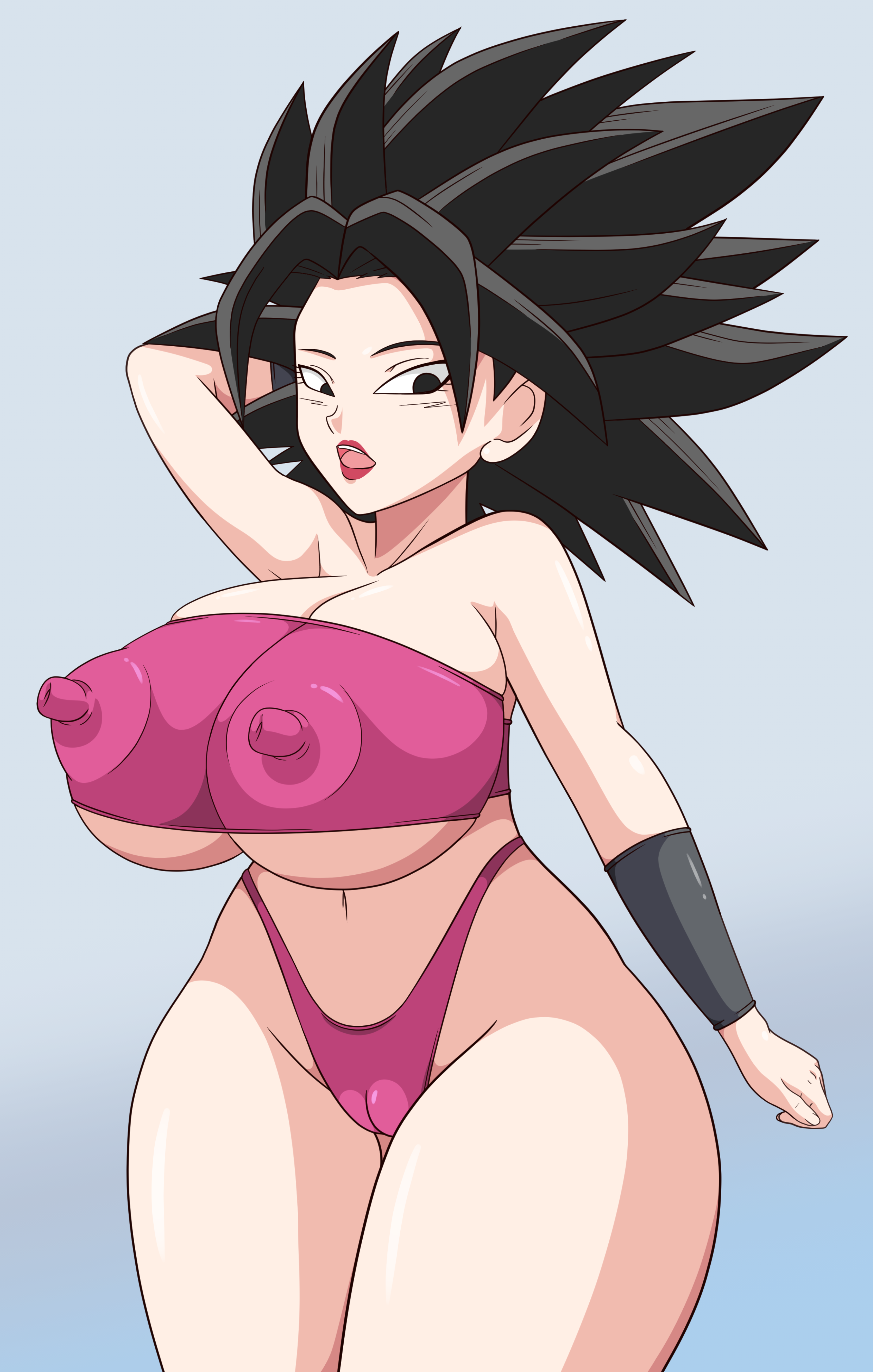 toshiso, caulifla, dragon ball, dragon ball z, big breasts, big nipples, huge breasts, 