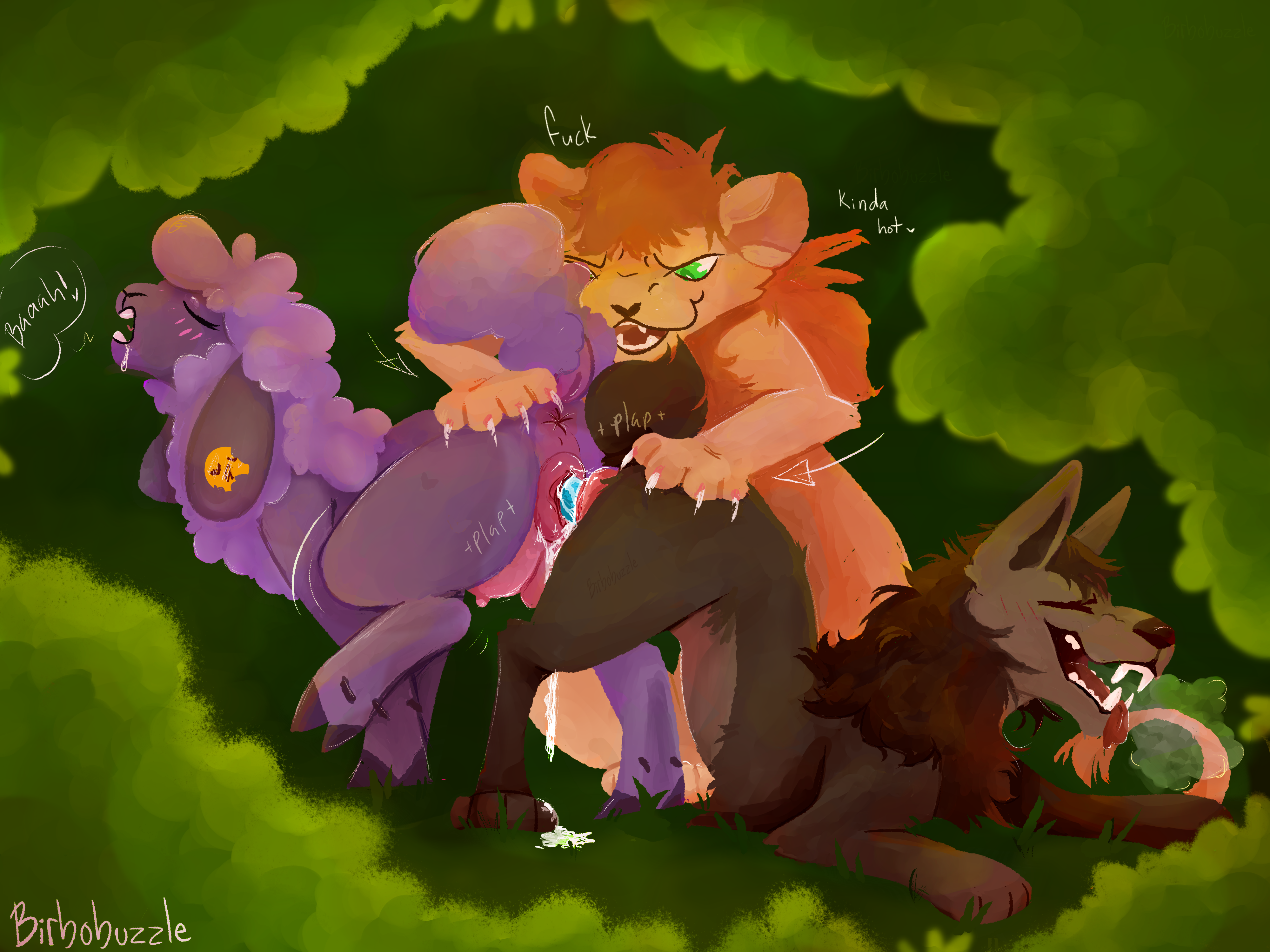 absurd_res ambiguous_fluids anatomically_correct anatomically_correct_anus anatomically_correct_genitalia anatomically_correct_vulva anus ass ass_to_ass ass_up assisted_exposure birbobuzzle bleating bleats blush blush_lines bodily_fluids body_blush bovid breath butt_grab canid canine canis caprine claws cum cum_drip cum_on_feet dildo directional_arrow domestic_dog domestic_sheep double_dildo dripping dripping_vulva dripping_wet drooling drooling_tongue ear_piercing ear_tag feet felid female feral feral_on_feral fluffy fluffy_tail fluid-body fluids_on_ground genital_fluids genitals grabbing_from_behind group hand_on_butt hi_res jiggling leaking_cum lion male male/female mammal messy onomatopoeia pantherine peeking_through_the_bushes piercing plant plap praise praising precum precum_drip pressed_against raised_leg raised_tail riding_dildo saliva saliva_on_face saliva_string sex_toy shaking_legs sheep shoving shrub sound_effects speech_bubble tail tail_grab teats text trio udders vaginal_fluids vulva vulva_blush watching_aside wet wolf