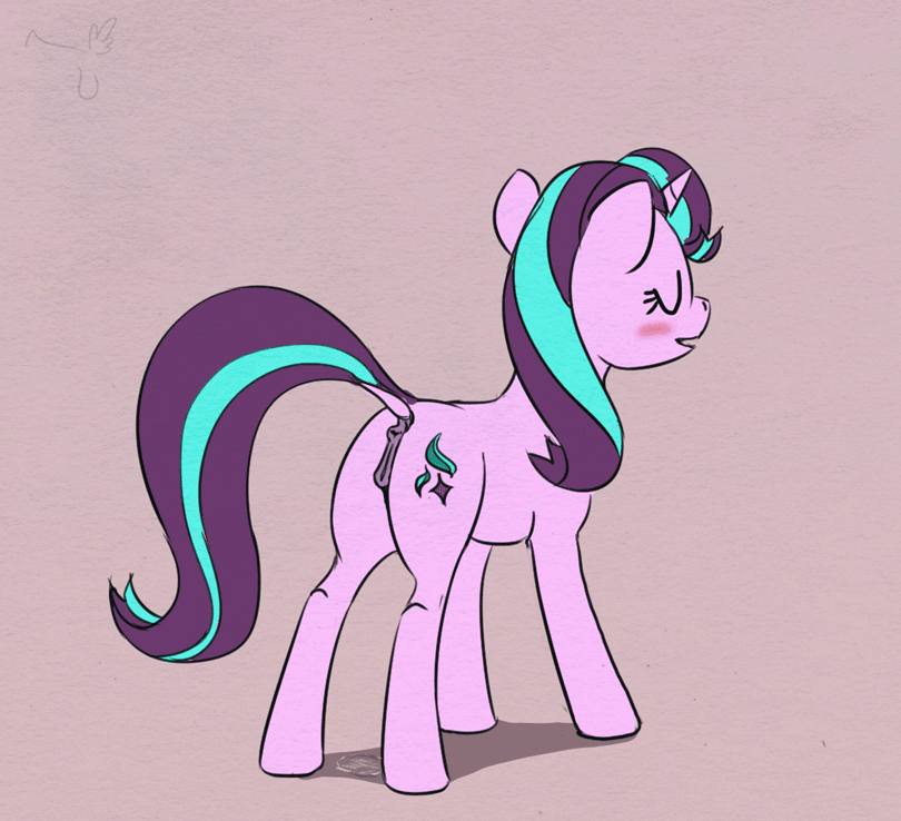 el-yeguero, starlight glimmer, friendship is magic, my little pony, 2017, animated, simple background, animal genitalia, animal pussy, anus, ass, blush, clitoral winking, clitoris, equine, equine pussy, female, feral, horn, horse, liquid, mammal, multicolored hair, open mouth, orgasm, pony, pussy, solo, standing, two tone hair, unicorn, 