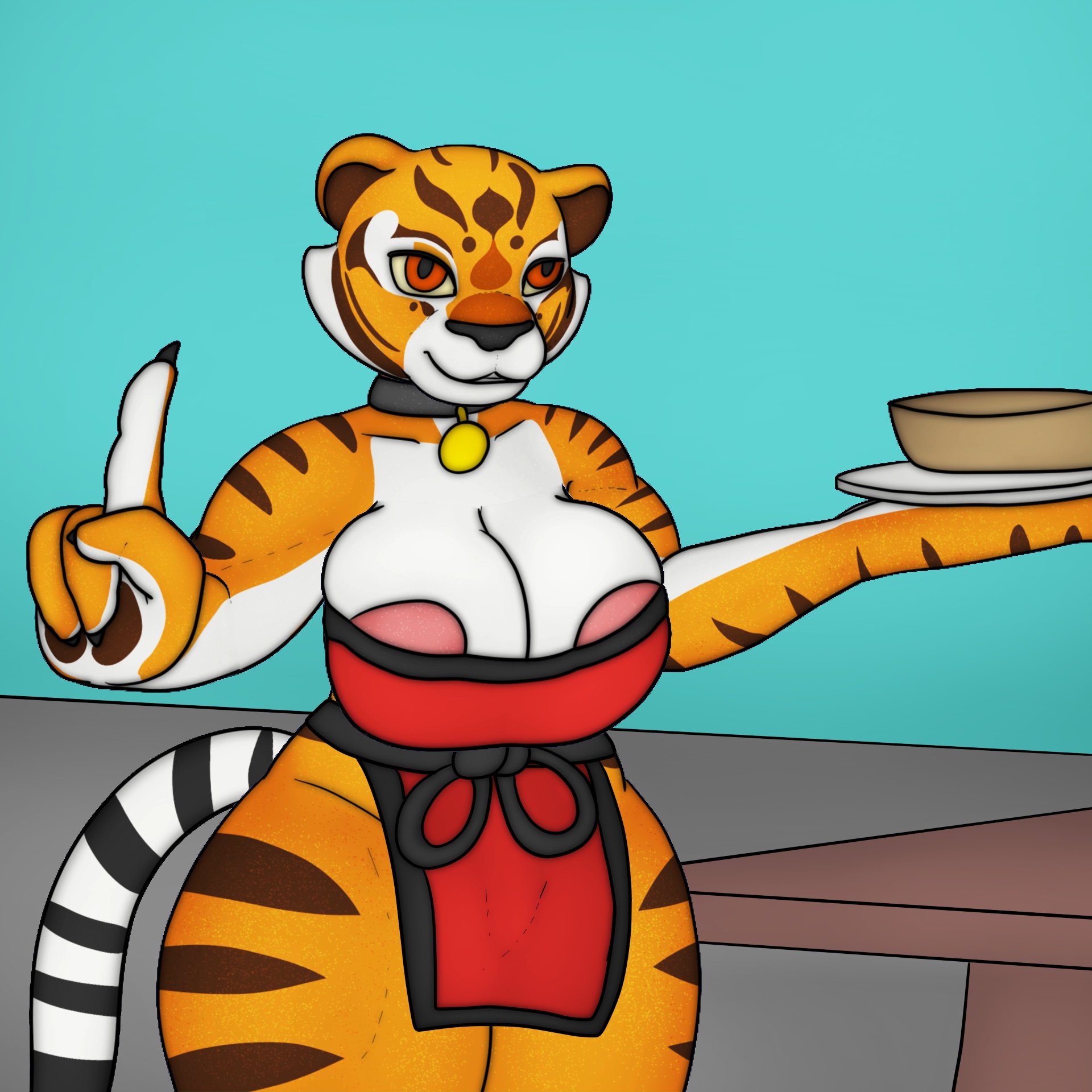 j5furry, master tigress, dreamworks, <b>kung</b> <b>fu</b> <b>panda</b>, hi res, anthro, big bre...