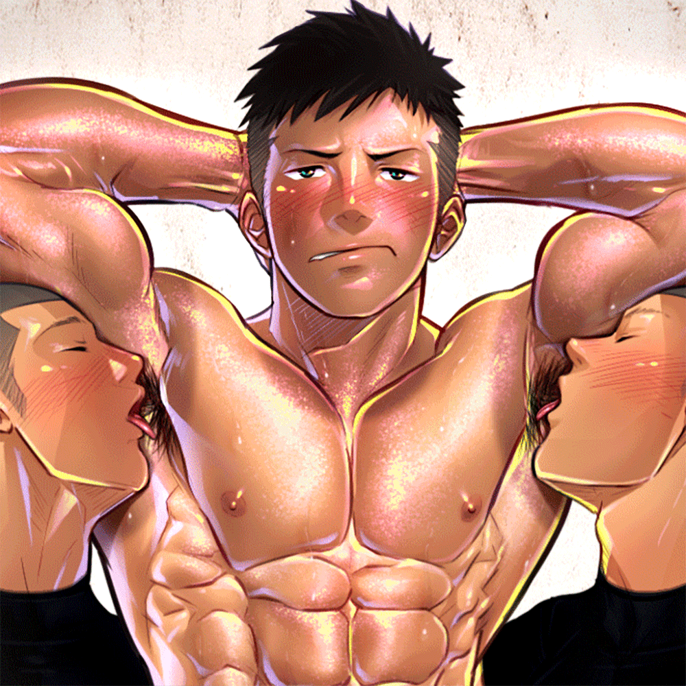 3barts, olympics, animated, abs, armpit fetish, armpit hair, armpit licking, armpits, artisticjinsky, athletic, athletic male, bara, biceps, black hair, blush, bulge, bulge through clothing, feet out of frame, hairy armpits, hands behind head, light-skinned male, light skin, looking at viewer, male, male only, multiple boys, muscular, muscular arms, muscular male, pecs, shaved side, shiny skin, short hair, sportswear, standing, tanline, tanned, tanned skin, tight clothing, tight fit, 