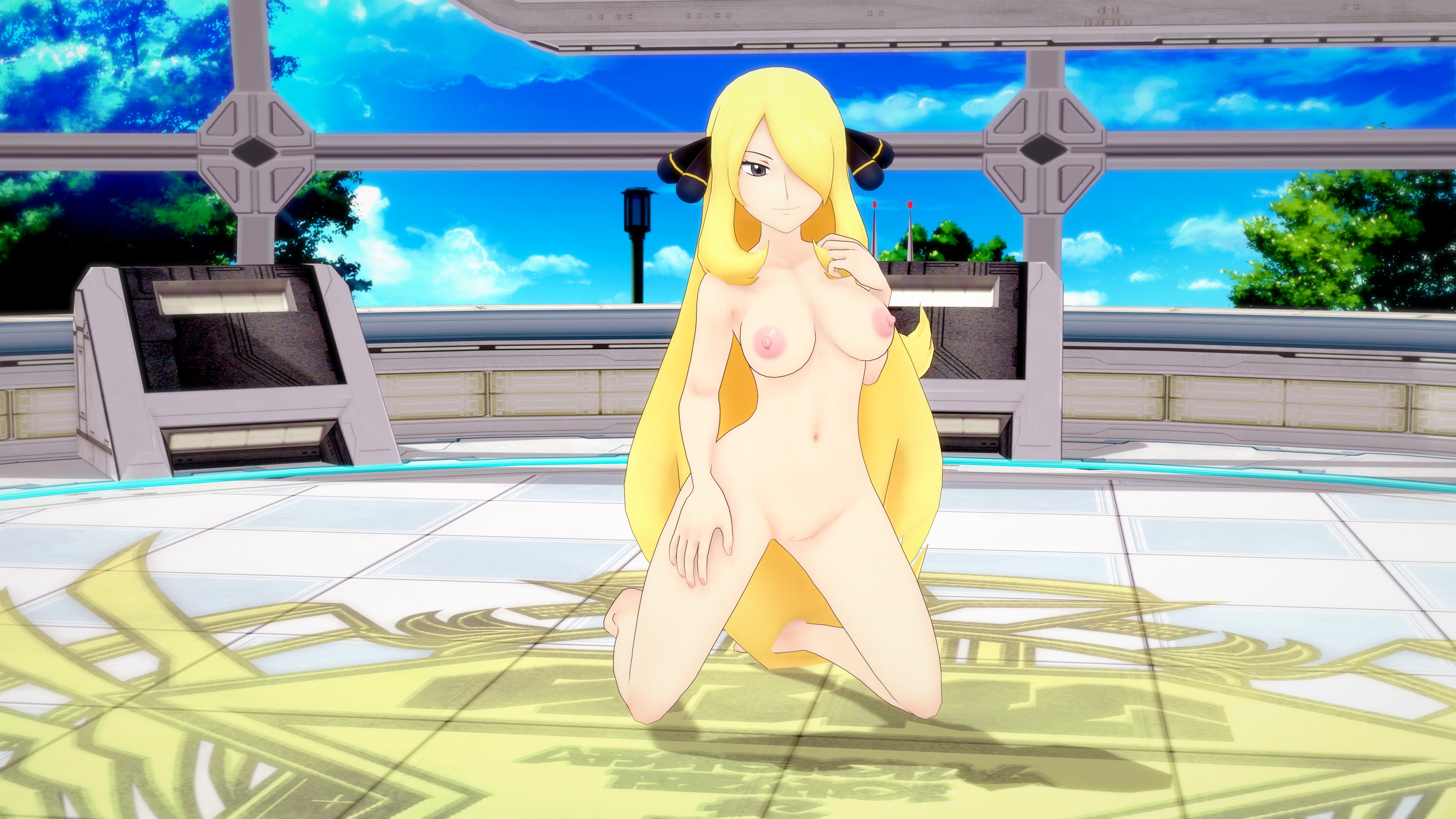 Cynthia pokemon naked - 🧡 Xbooru - 1girl bbmbbf blonde hair blush breasts ...