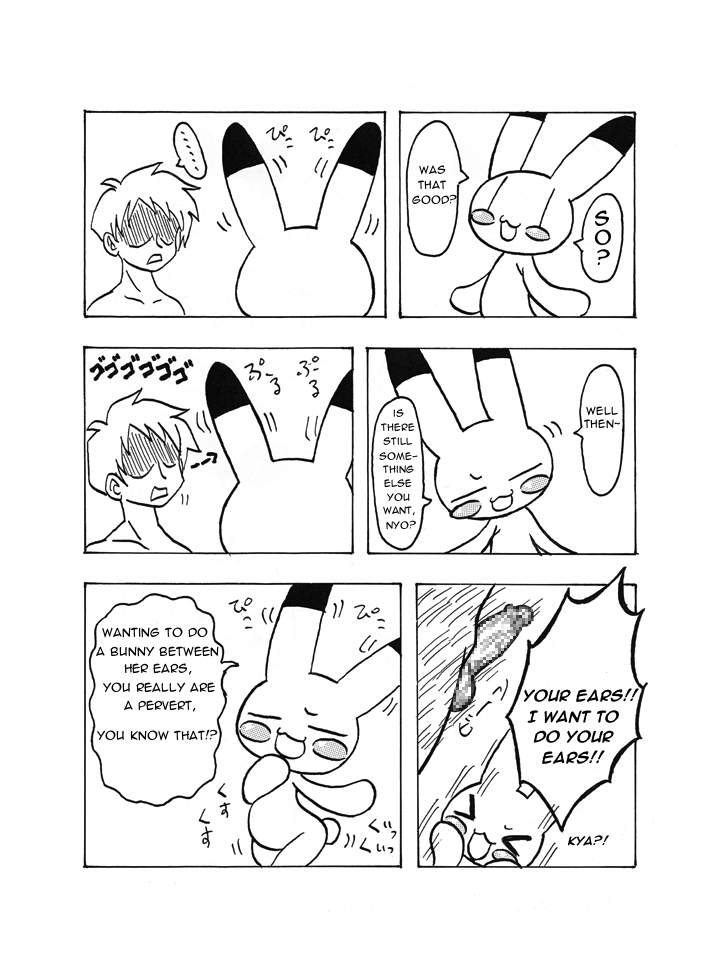 iyo, animal yokocho, blush, female, feral, fur, lagomorph, male, mammal, penis, rabbit, 