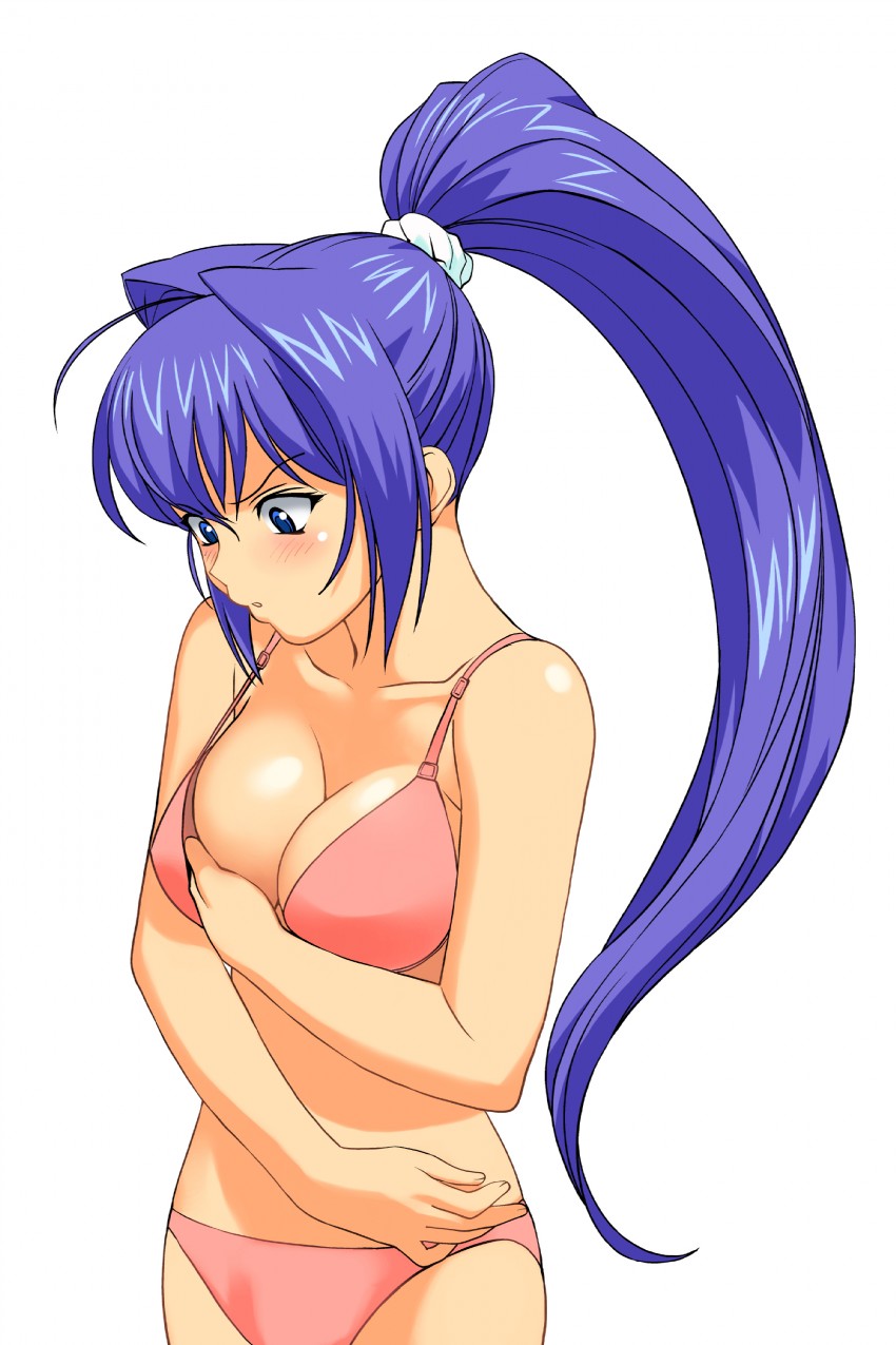 mitsuki hayase, kimi ga nozomu eien, tagme, blue eyes, blue hair, blush, breasts, female, solo, swimsuit, 