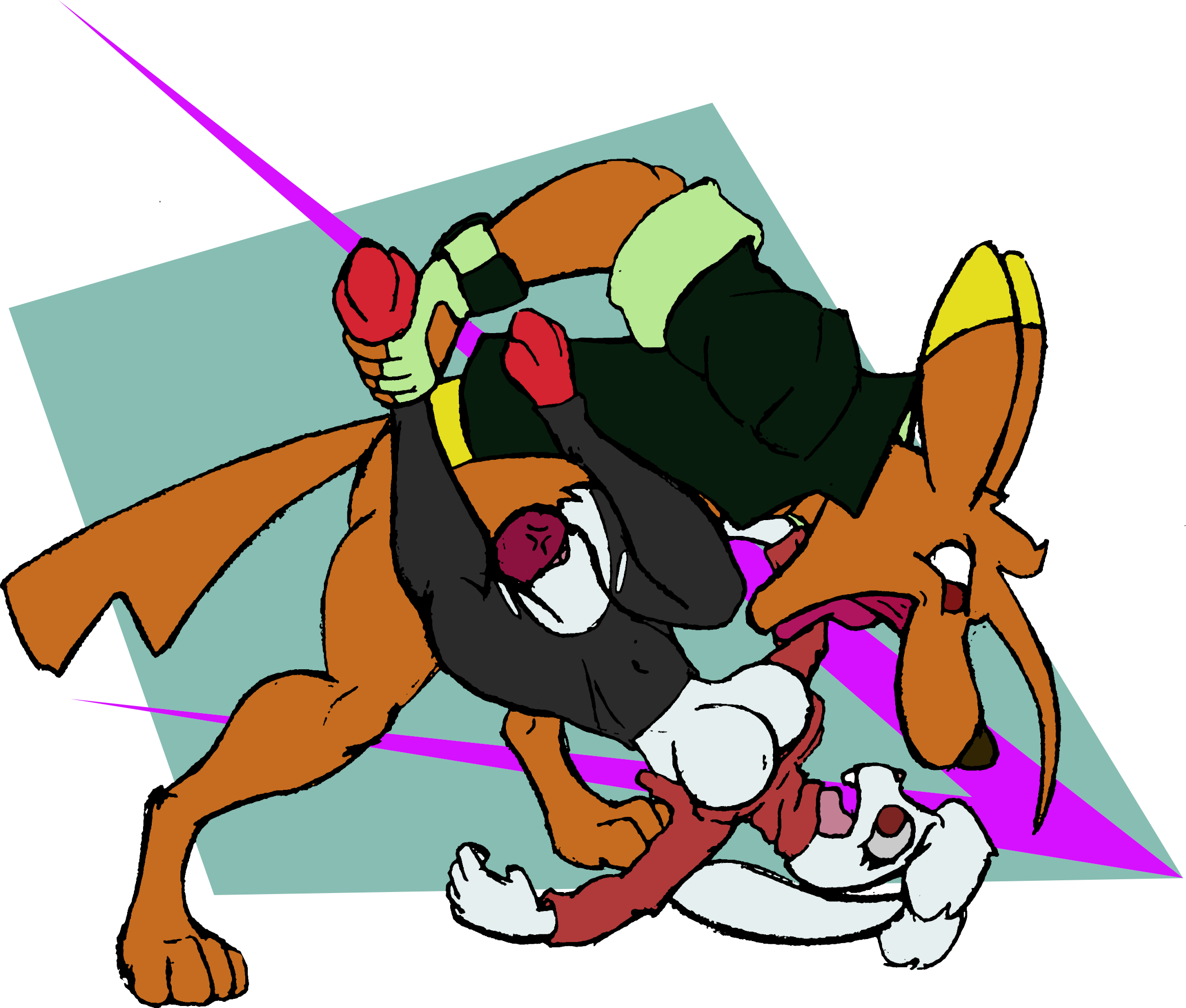 alpha_channel anthro bottomless canid canine canis chaoshetra clothed clothing coyote cyote duo female fingerless_gloves generation_8_pokemon gloves handwear hi_res imminent_vore jacket jacket_only knot leggings legwear male male/female mammal nintendo pokemon pokemon_(species) raboot topwear topwear_only torn_clothing torn_leggings torn_legwear