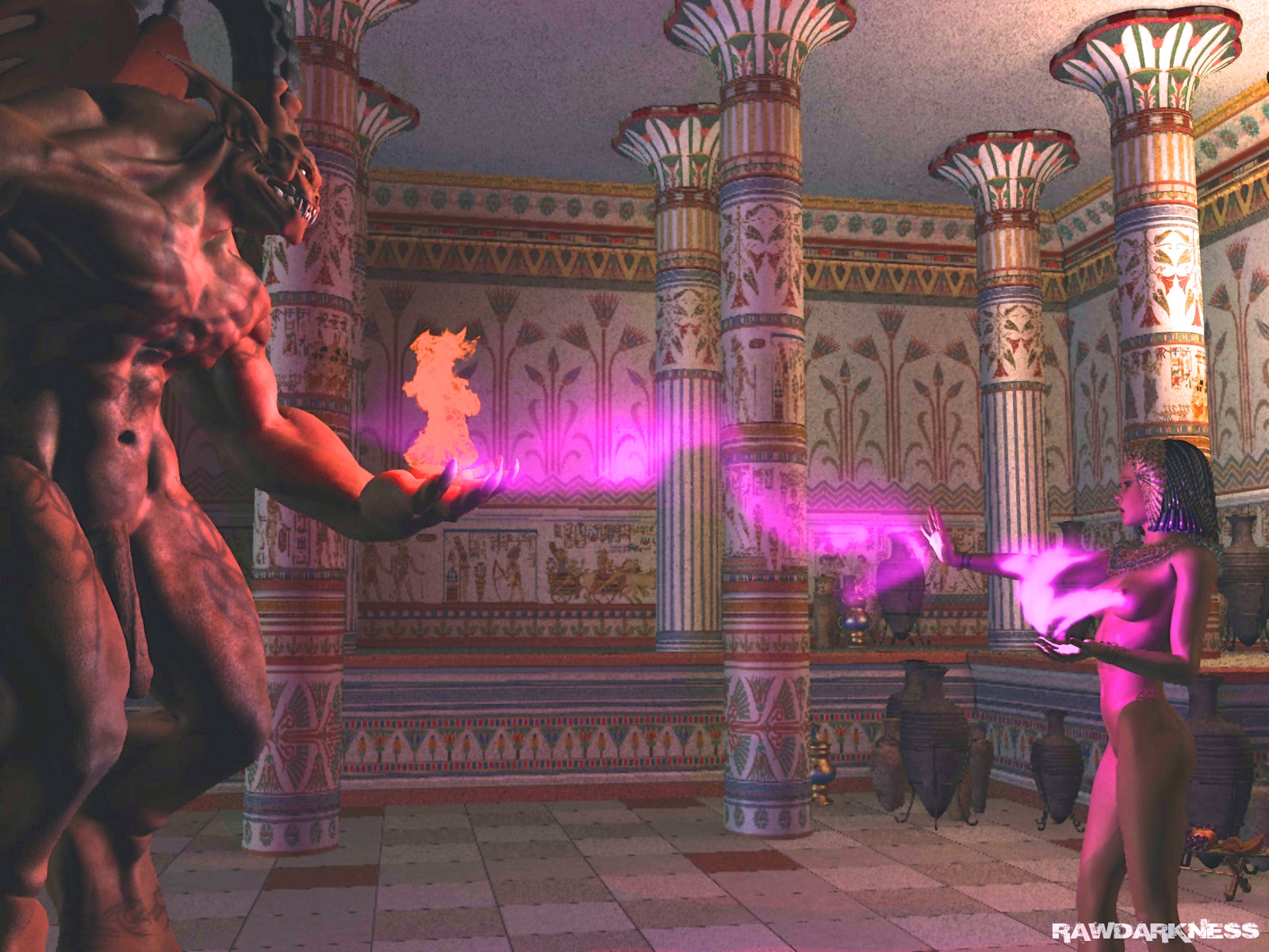 rawdarkness, cleopatra, 3d, tagme, 1male, egyptian, female, interspecies, monster, 