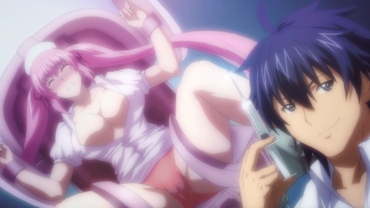 ousawa miu, hagure yuusha no estetica, animated, bondage, breasts, female, pink hair, 