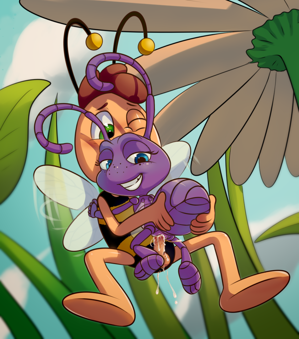 ...age difference, ant, anthro, arthropod, bee, dot, duo, female, female pe...